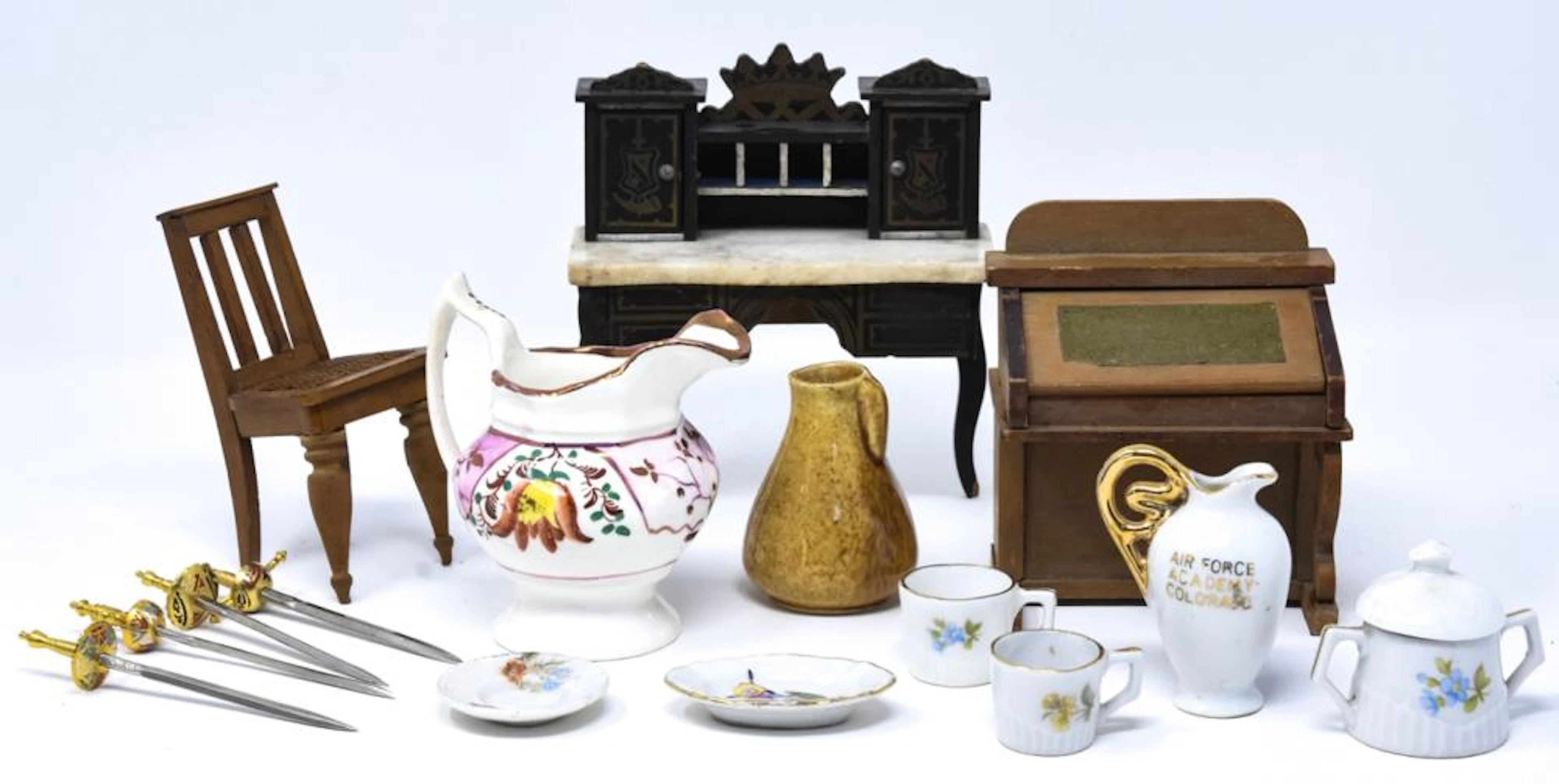 Antique Dollhouse German Made Furniture Group