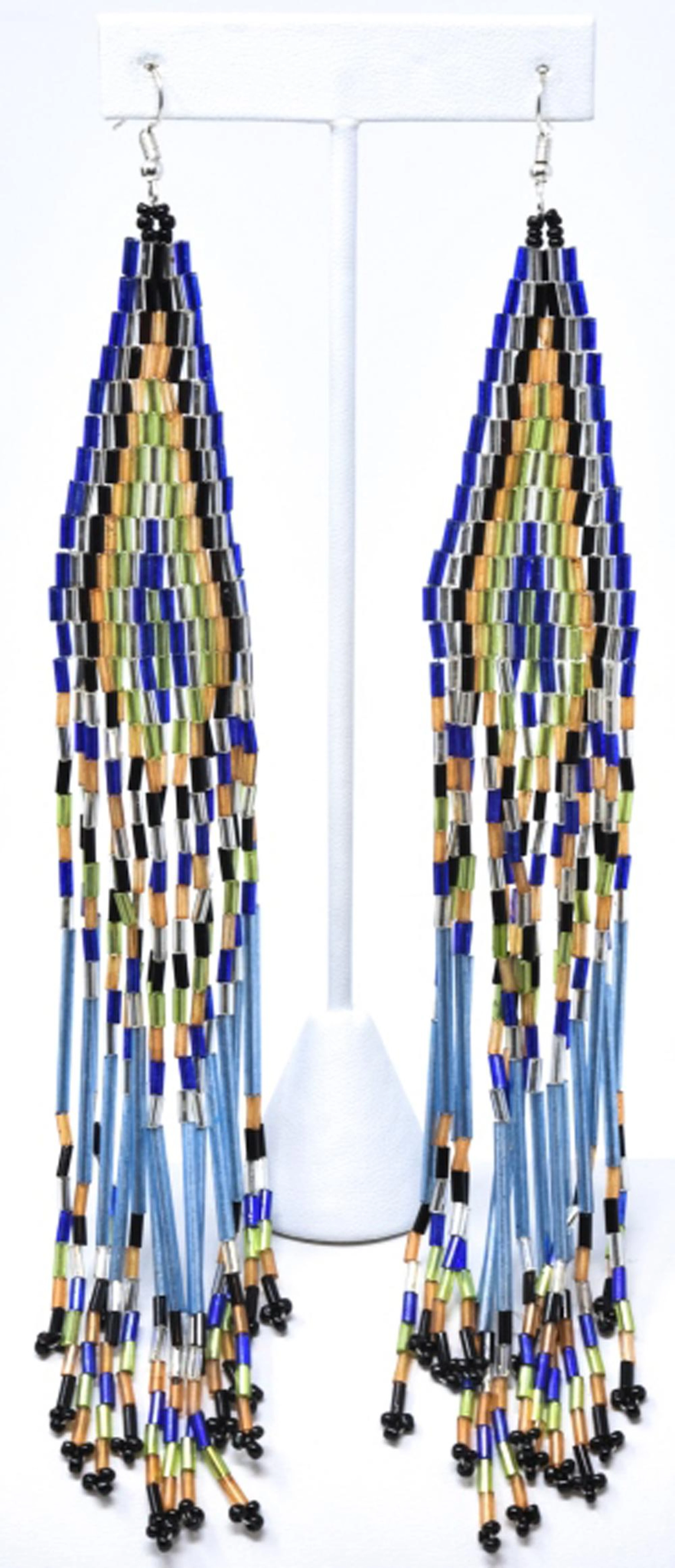 Pair Handmade Native American Micro Bead Earrings