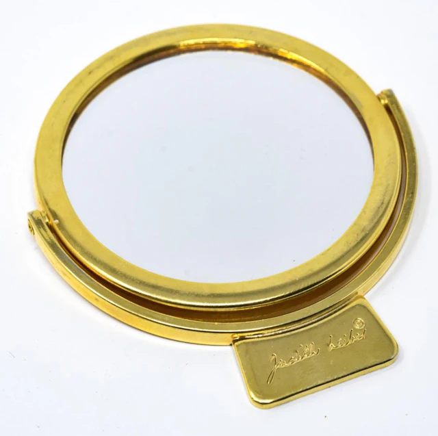 Vintage Judith Leiber Gold Tone Mirror for Purse