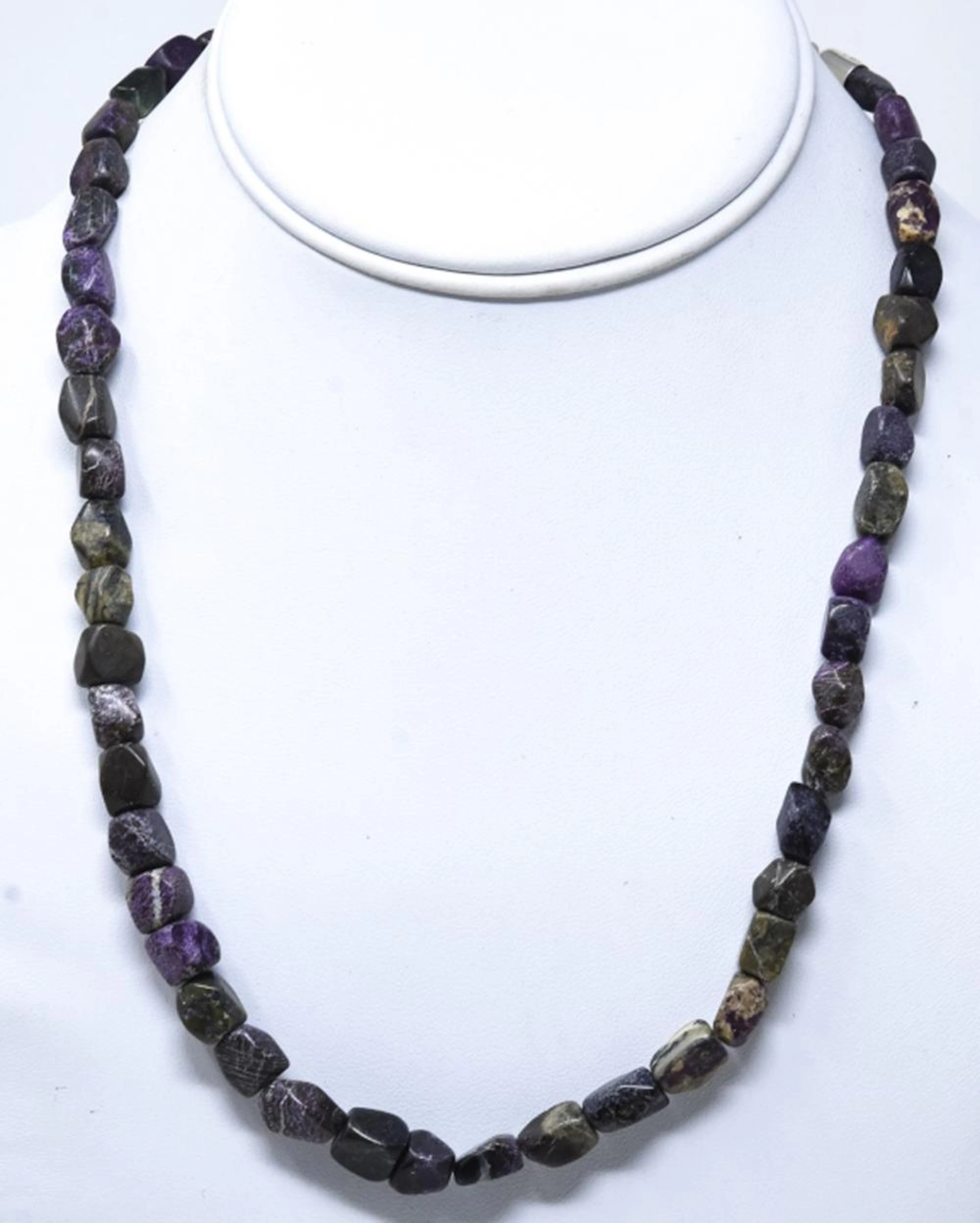 Handmade Sterling & Faceted Jasper Bead Necklace