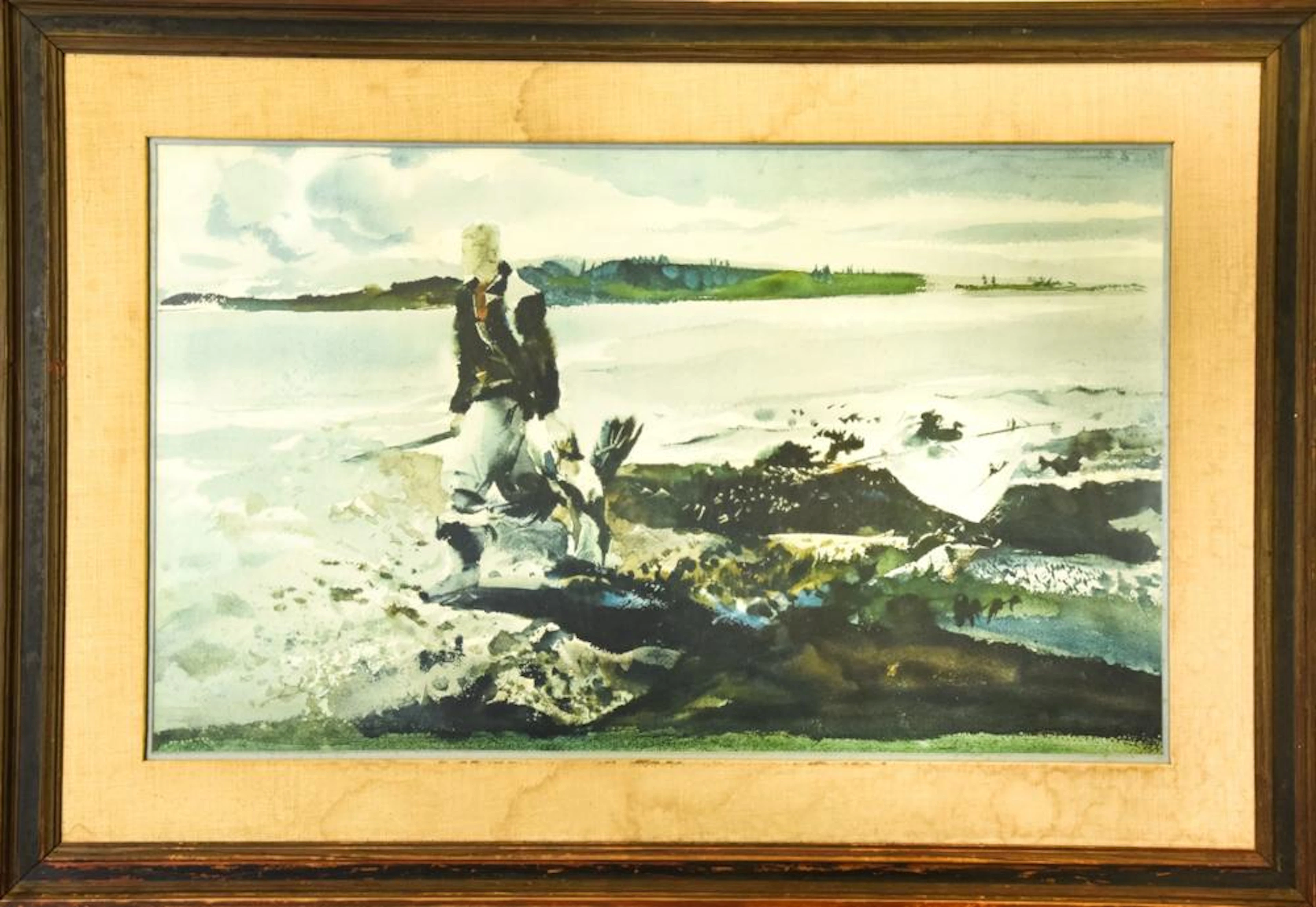 Framed Andrew Wyeth Print of the Coot Hunter