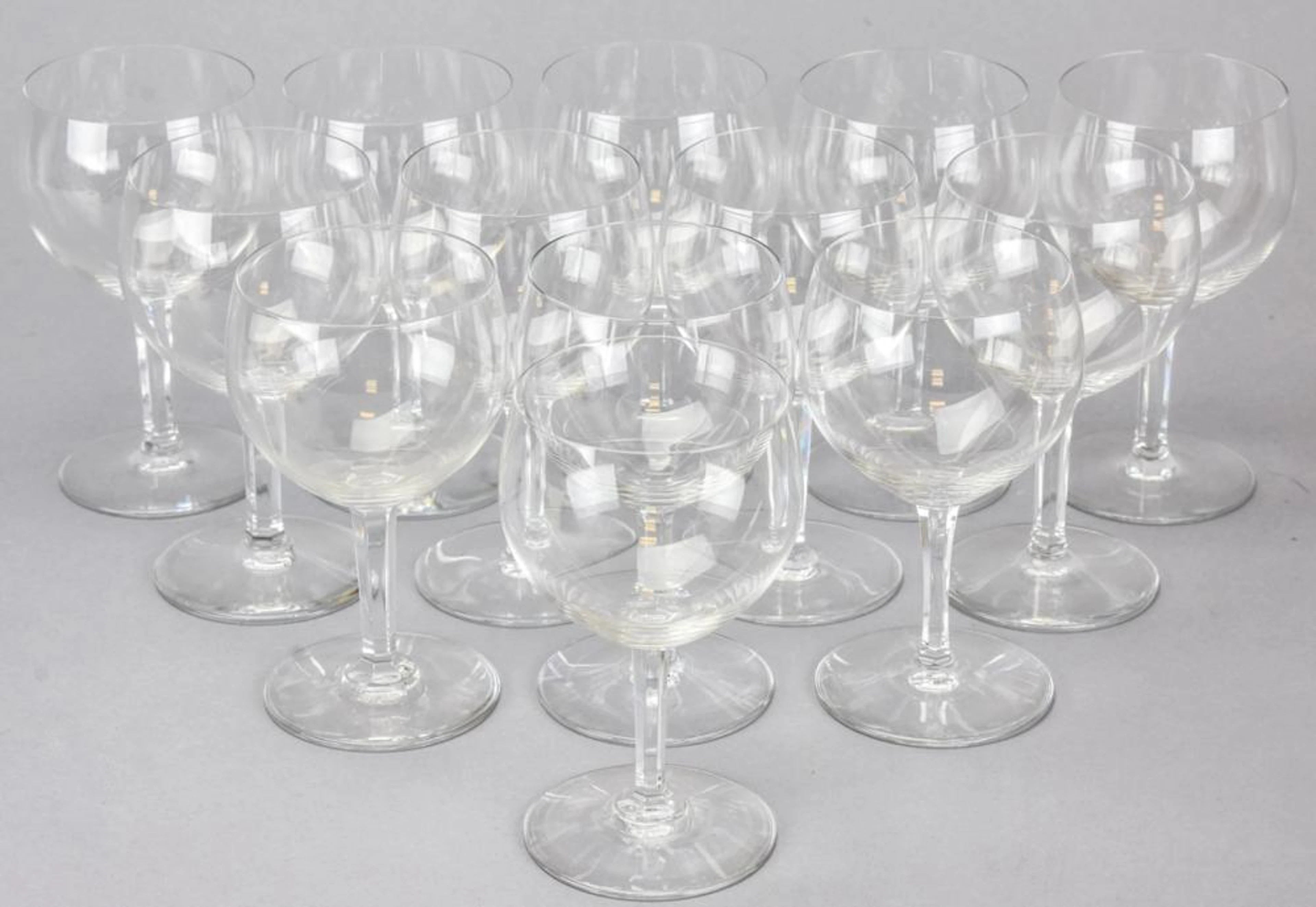 Set of 13 Baccarat Clear Crystal Goblets