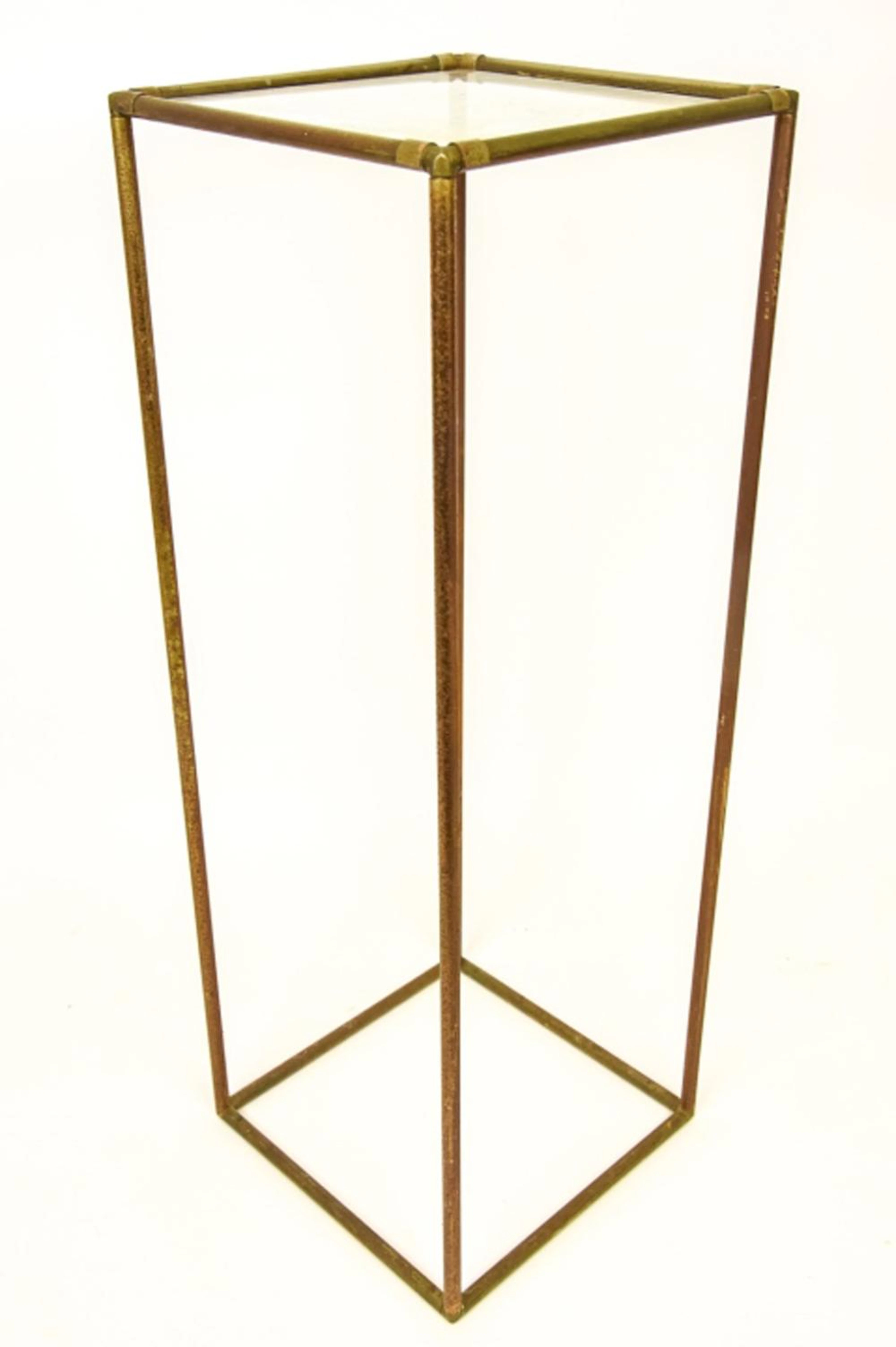 Mid Century Modern Glass & Metal Display Stand