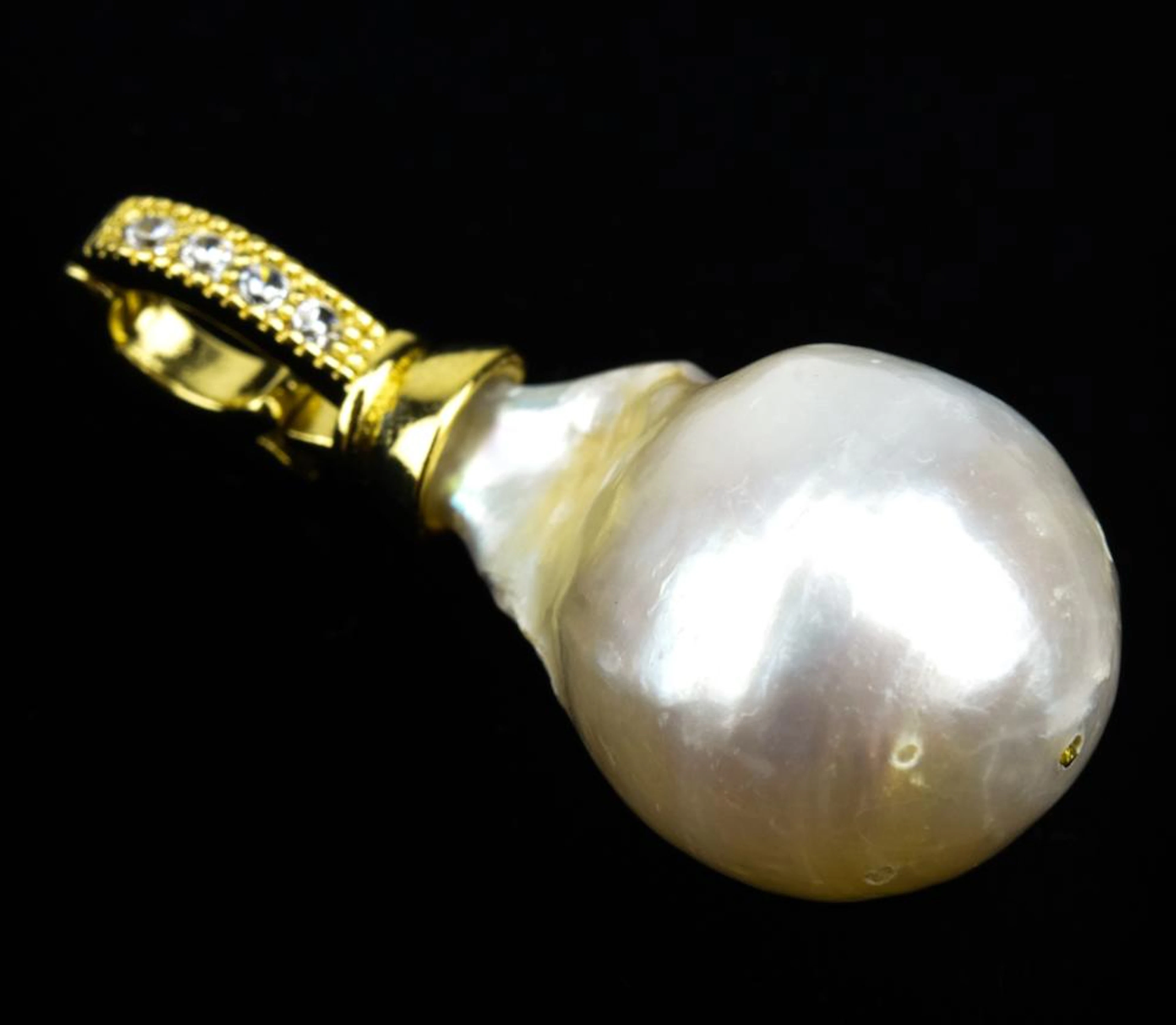 Large Cultured Baroque Pearl Necklace Pendant