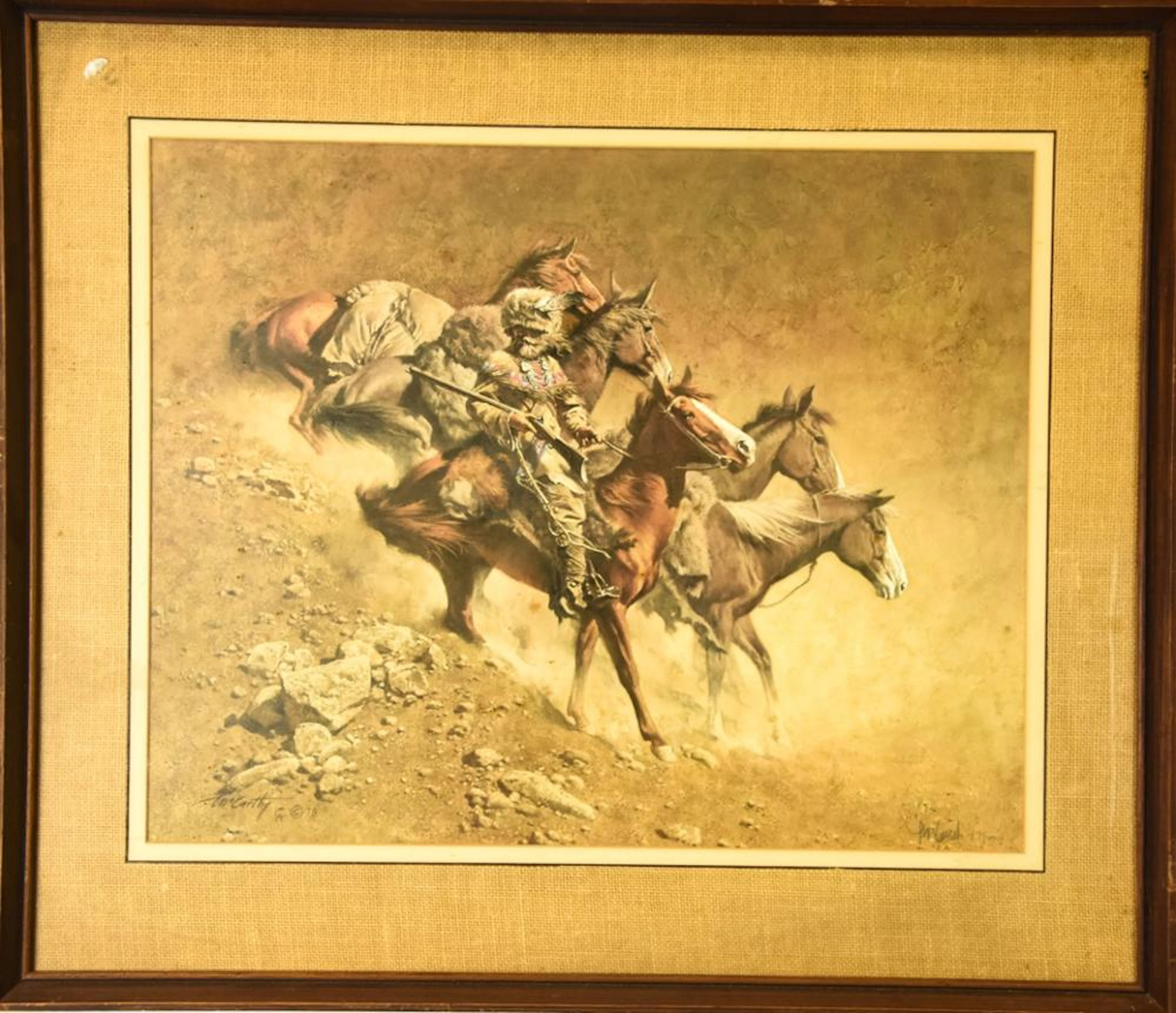 Frank McCarthy Native American & Horses Print