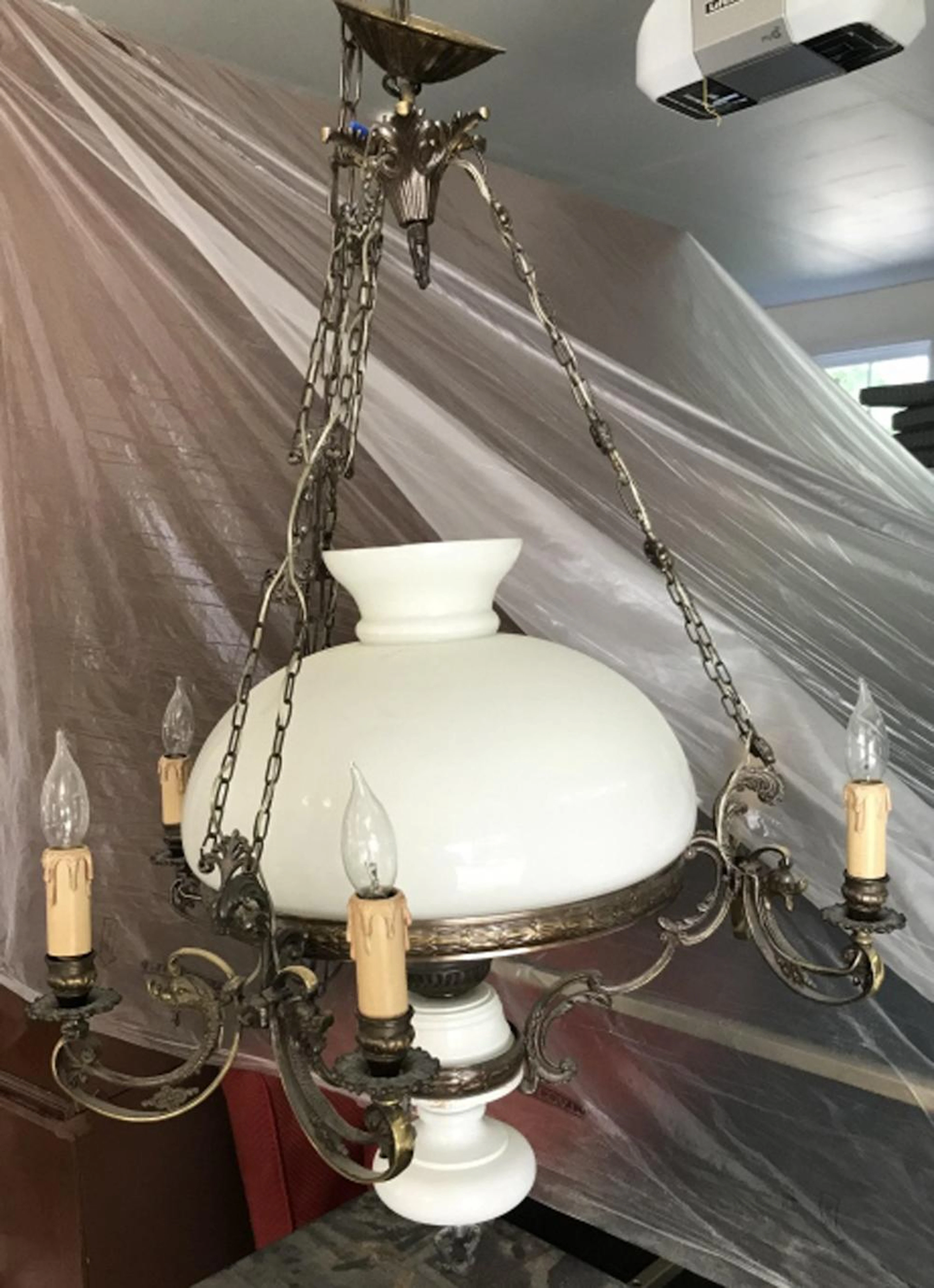Dutch Colonial Style Chandelier w Swan Head Motif