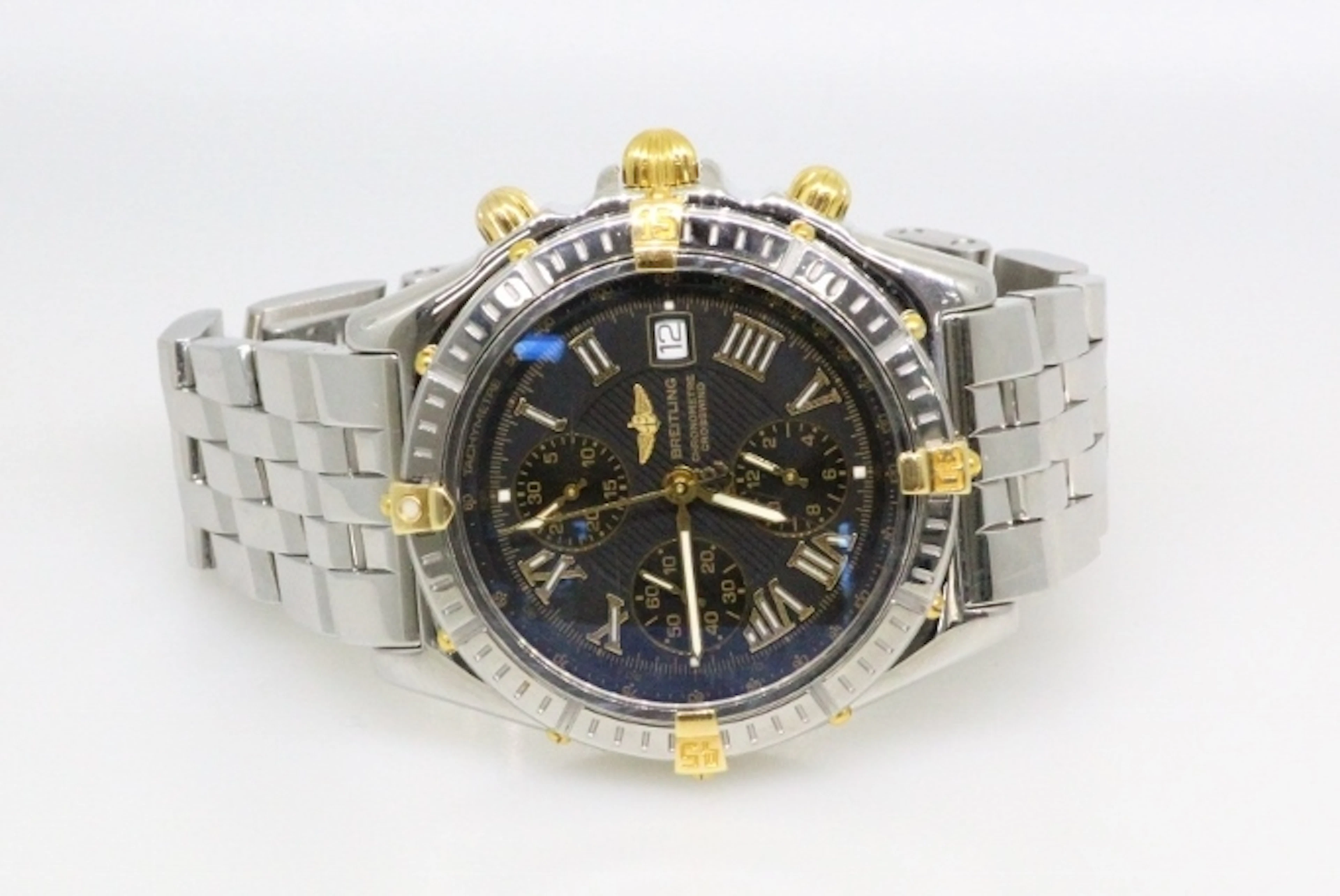 Breitling 1884 Chronometre Crosswind Stainless Steel & 18K Yellow Gold Men's Watch *Like New*