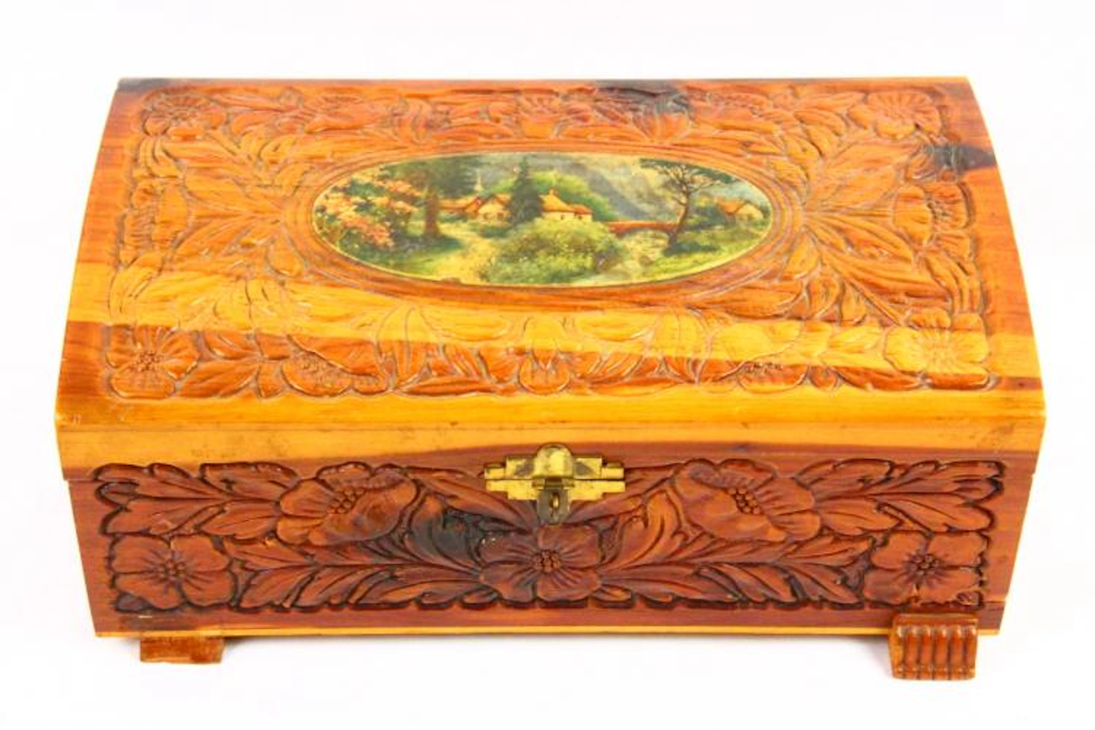 Jessi Colter Personally Owned Wooden Jewelry Box W/Carved Floral Motif Gifted to Her From a Fan in Cleveland