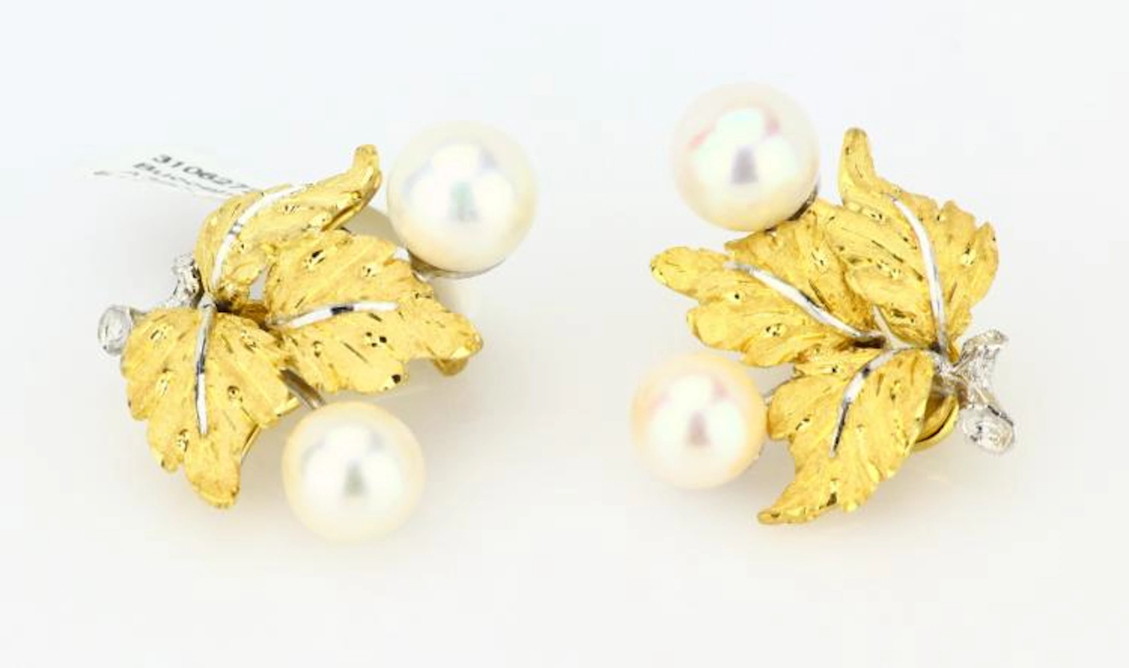 Buccellati "Orecchini Foglie Con Pietre/Perle" 8