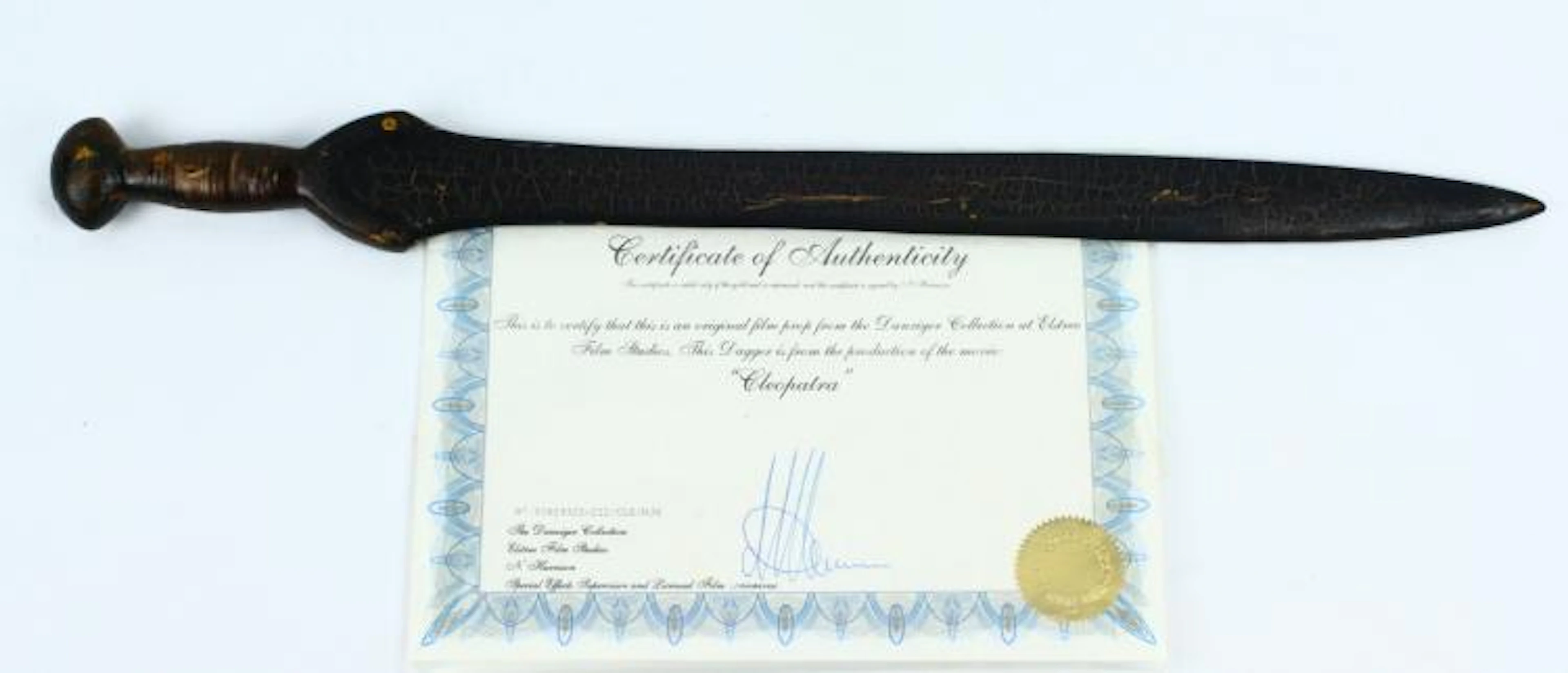 Cleopatra 1963 (Starring: Elizabeth Taylor, Richard Burton) Prop Sword W/COA