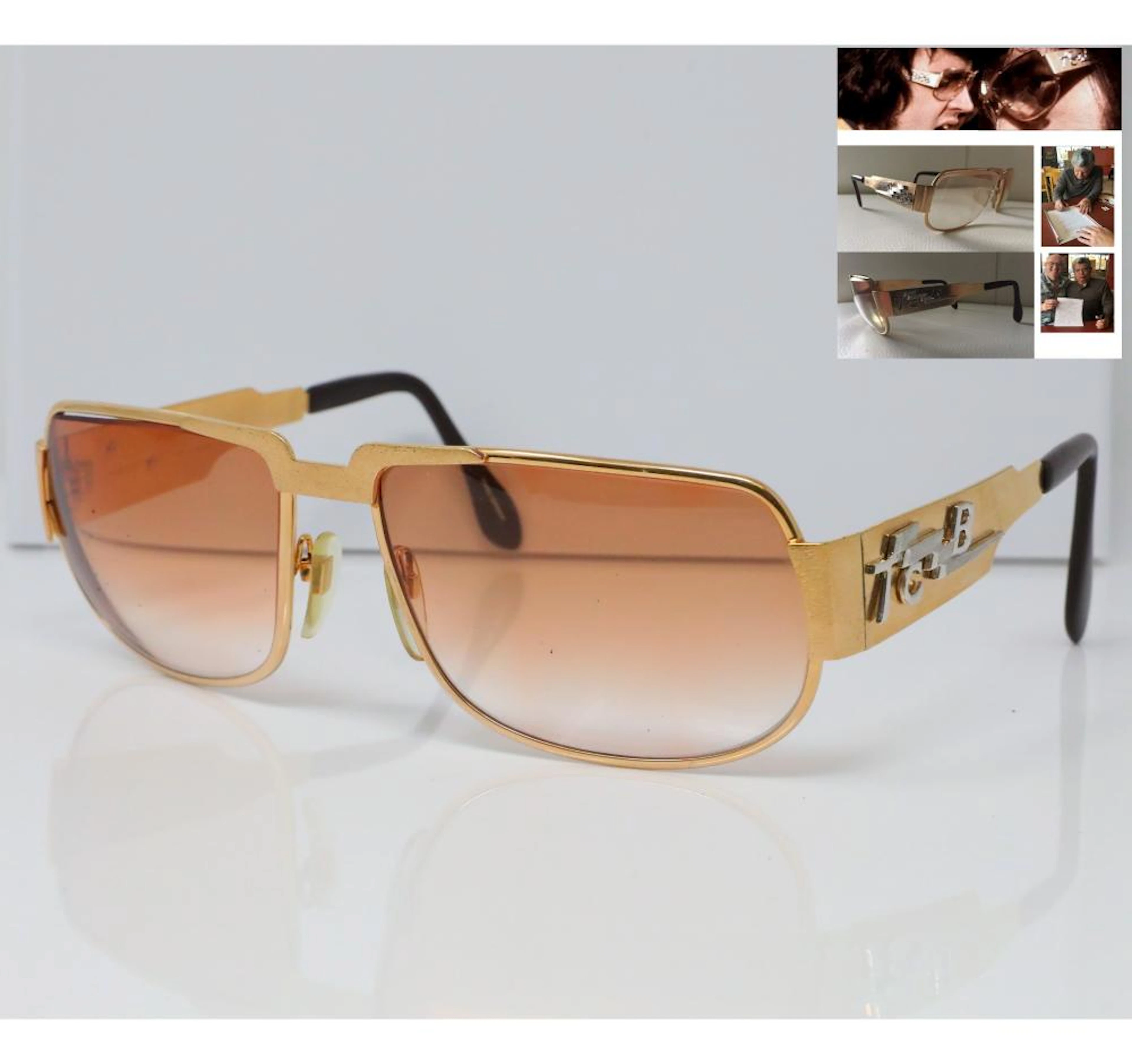 Elvis Presley's 1975 Custom Gold & Silver TCB Sunglasses Given to Las Vegas Hilton Employee W/(3) LOAs (Never Publicly Offered)