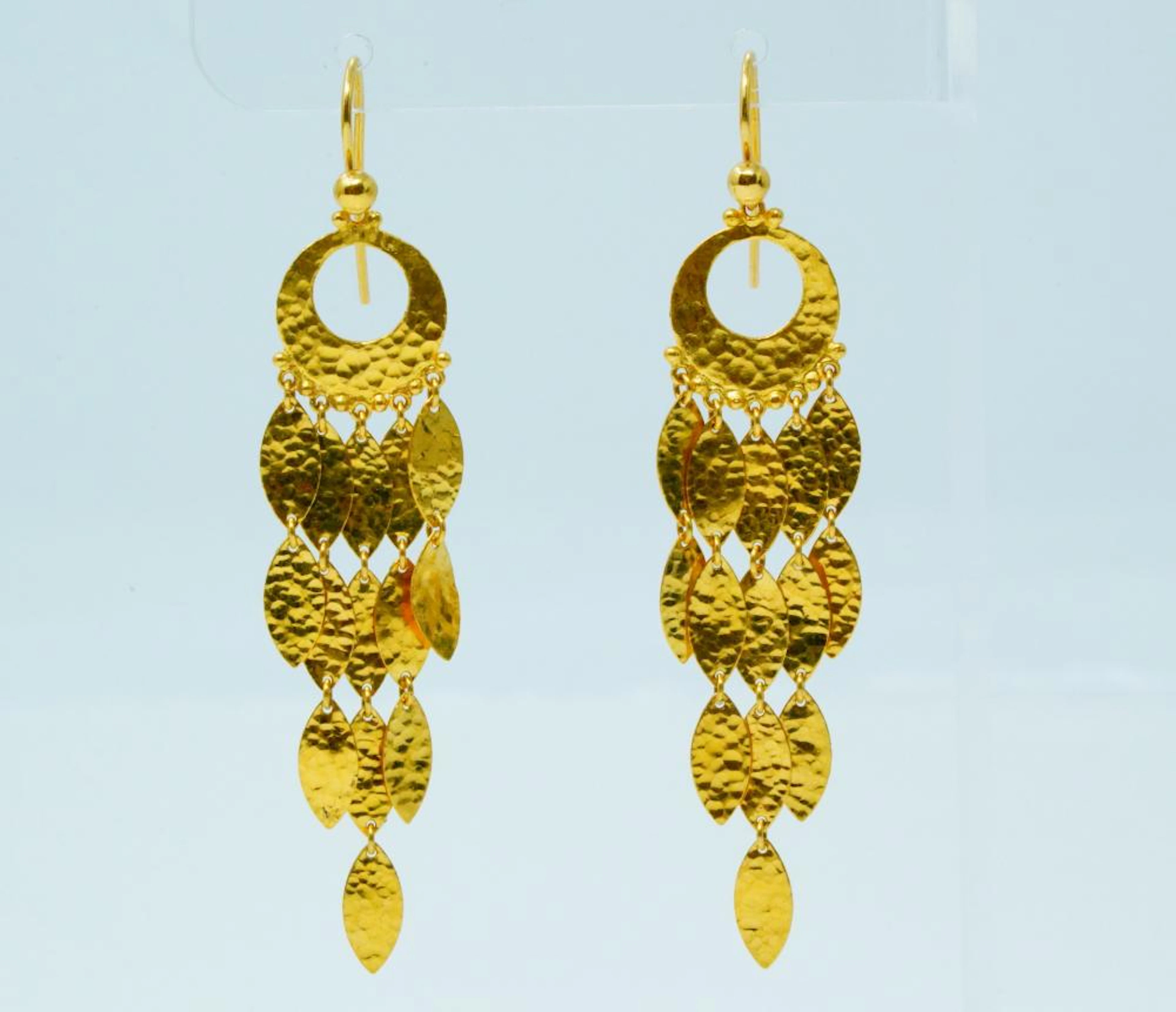 Gurhan 24K Yellow Gold Handcrafted 2.75" Earrings