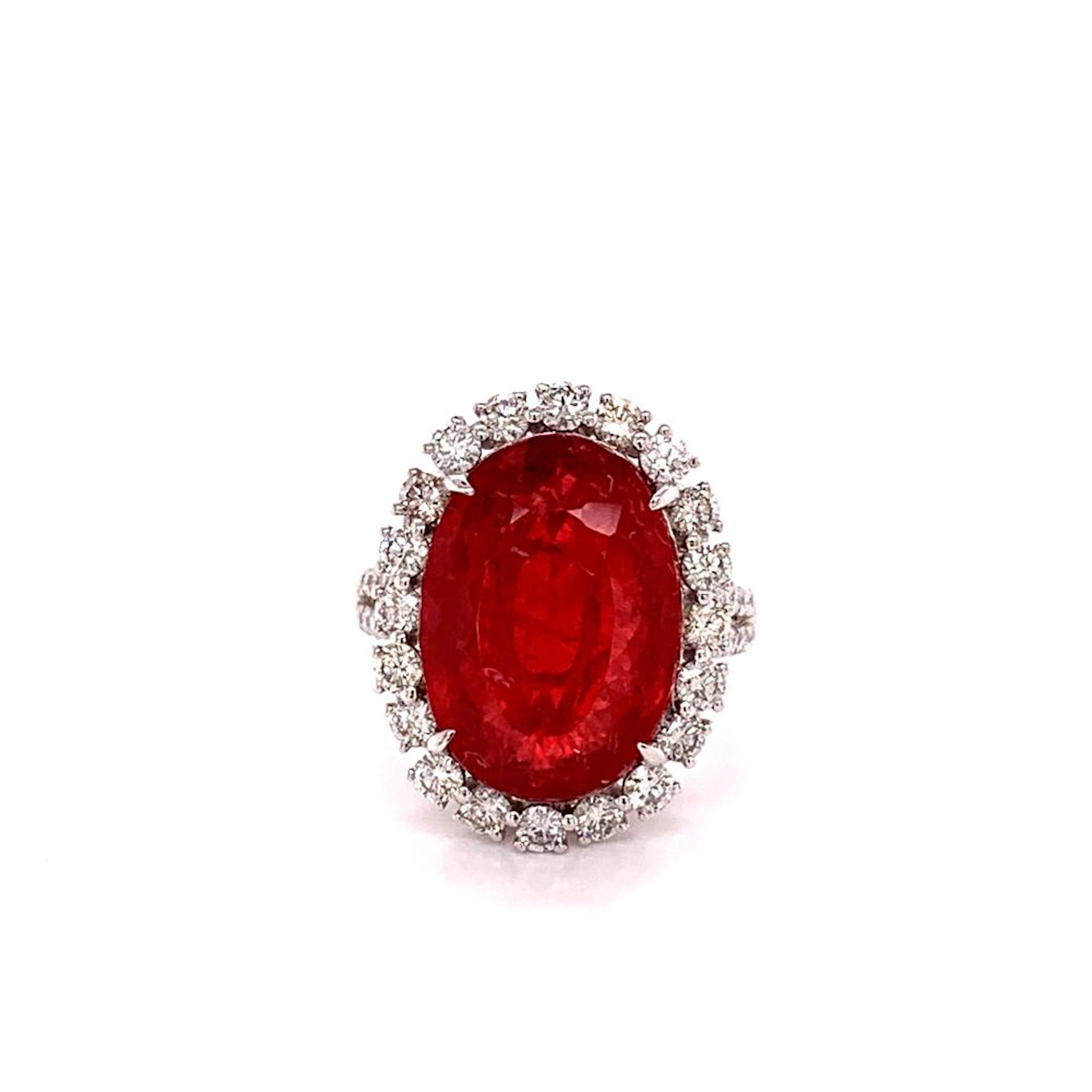 15.00ct Rhodonite, 1.50ctw Diamond & 18K Ring