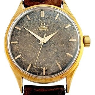 Huge 18K Gold Omega Automatic Bumper Running Vintage Mens Wrist Watch