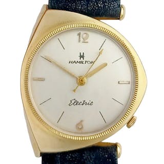 Hamilton Savitar 1961 Asymmetrical Arbib 14K Gold Vintage Mens Wrist Watch