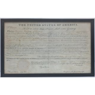 Signed By US President John Quincy Adams 1825 American Land Grant