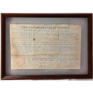 Signed By US President John Quincy Adams 1826 American Land Grant