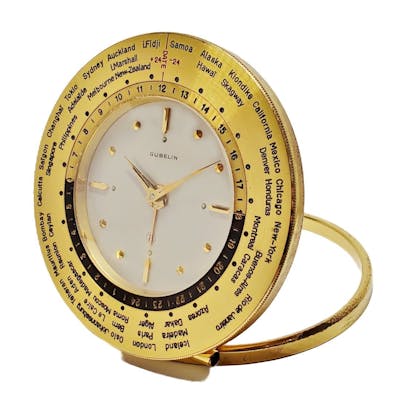 Gubelin World Time Vintage Travel Alarm Clock