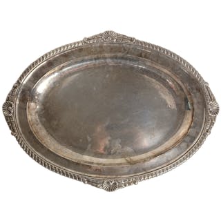 Georgian 1816 Sterling Silver Walter Brind English Large Serving Tray 93.04ozt