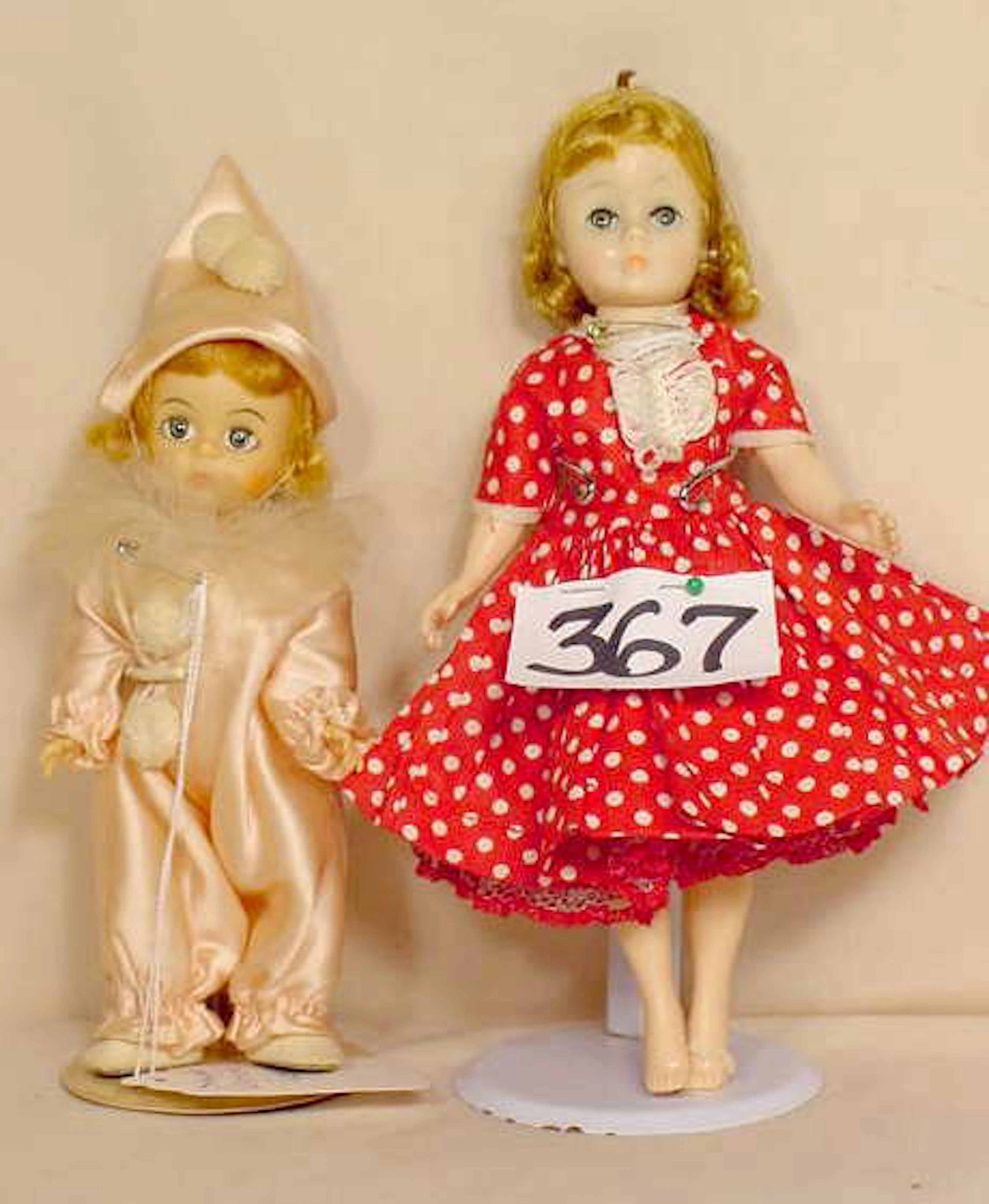 367: Pair of Hard Plastic Madame Alexander Dolls NR