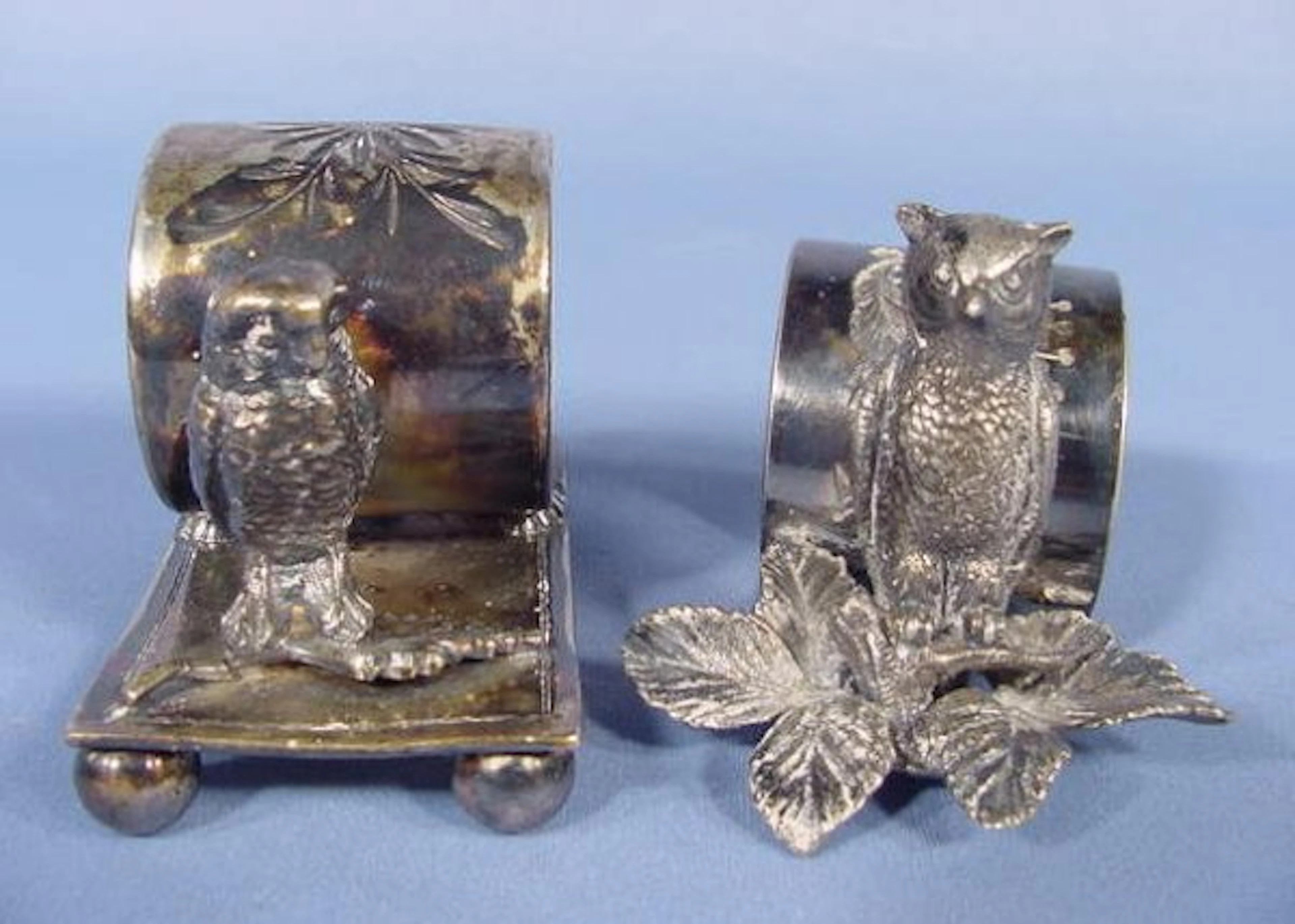 209: Rogers & Middleton S P Owl Napkin Rings NR