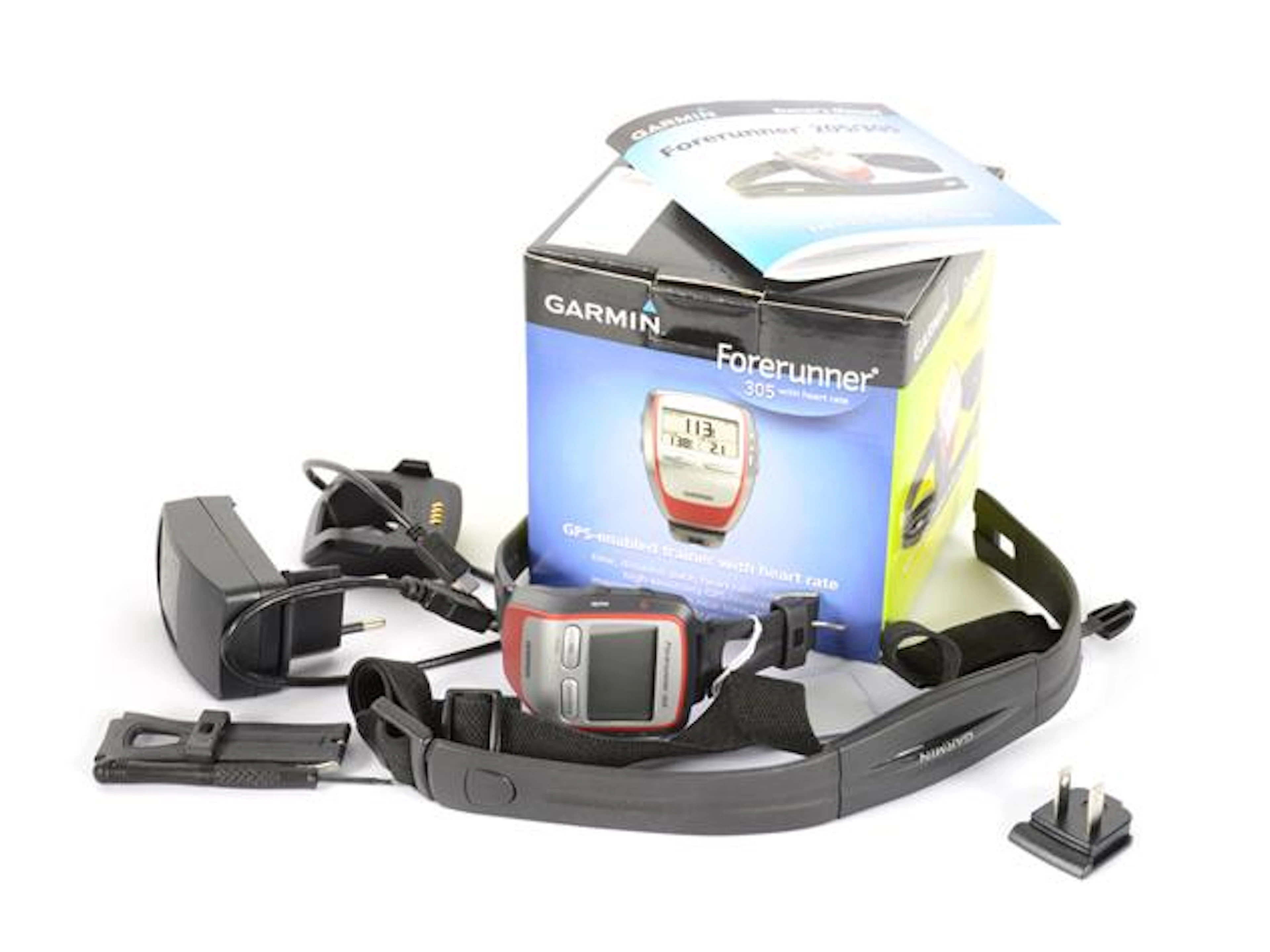 GPS-Klocka Garmin Forerunner 305 serienr 23P176051 med tillbehör i kartong