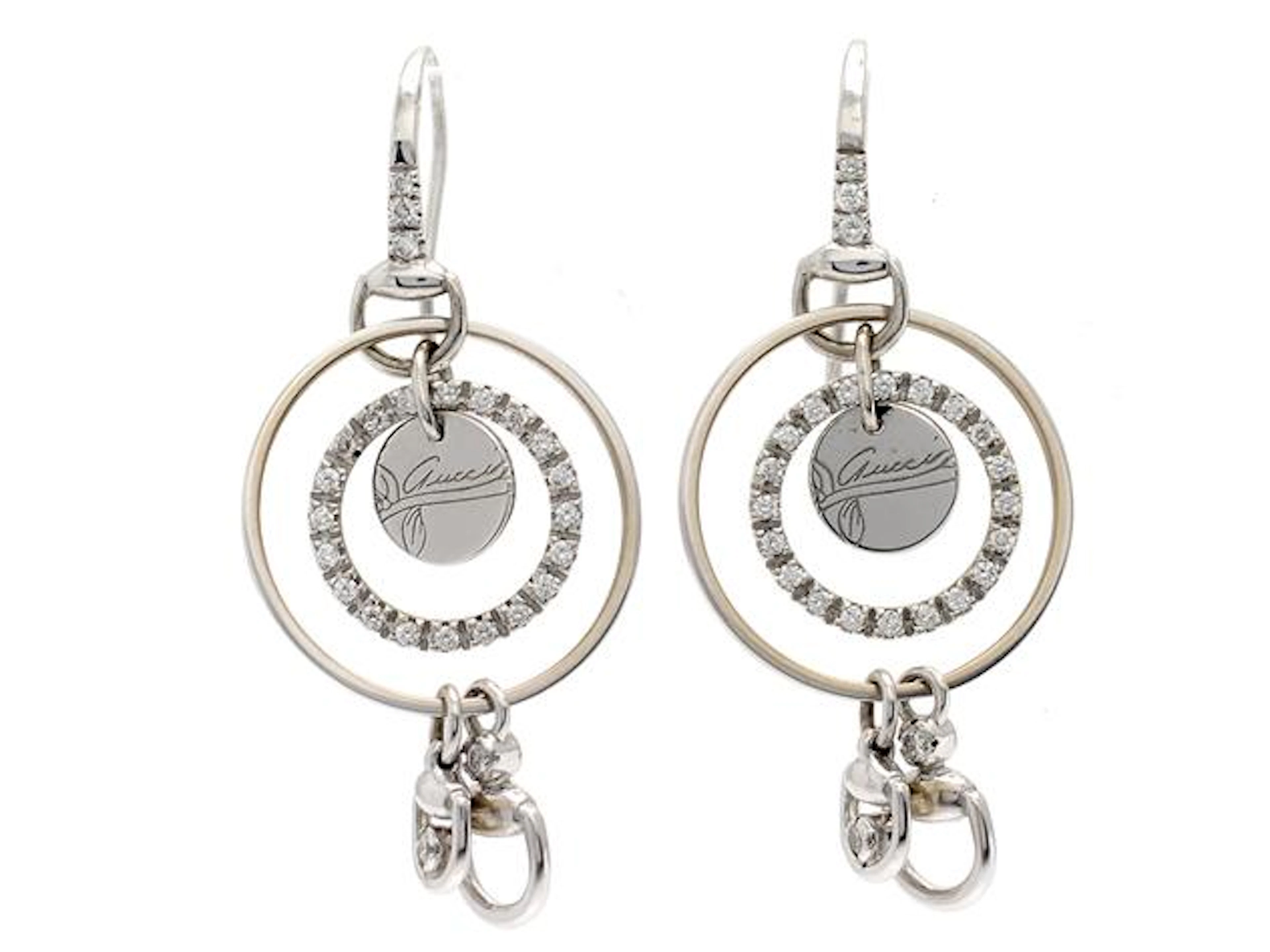 Örhängen 18K Vitguld Gucci made in Italy