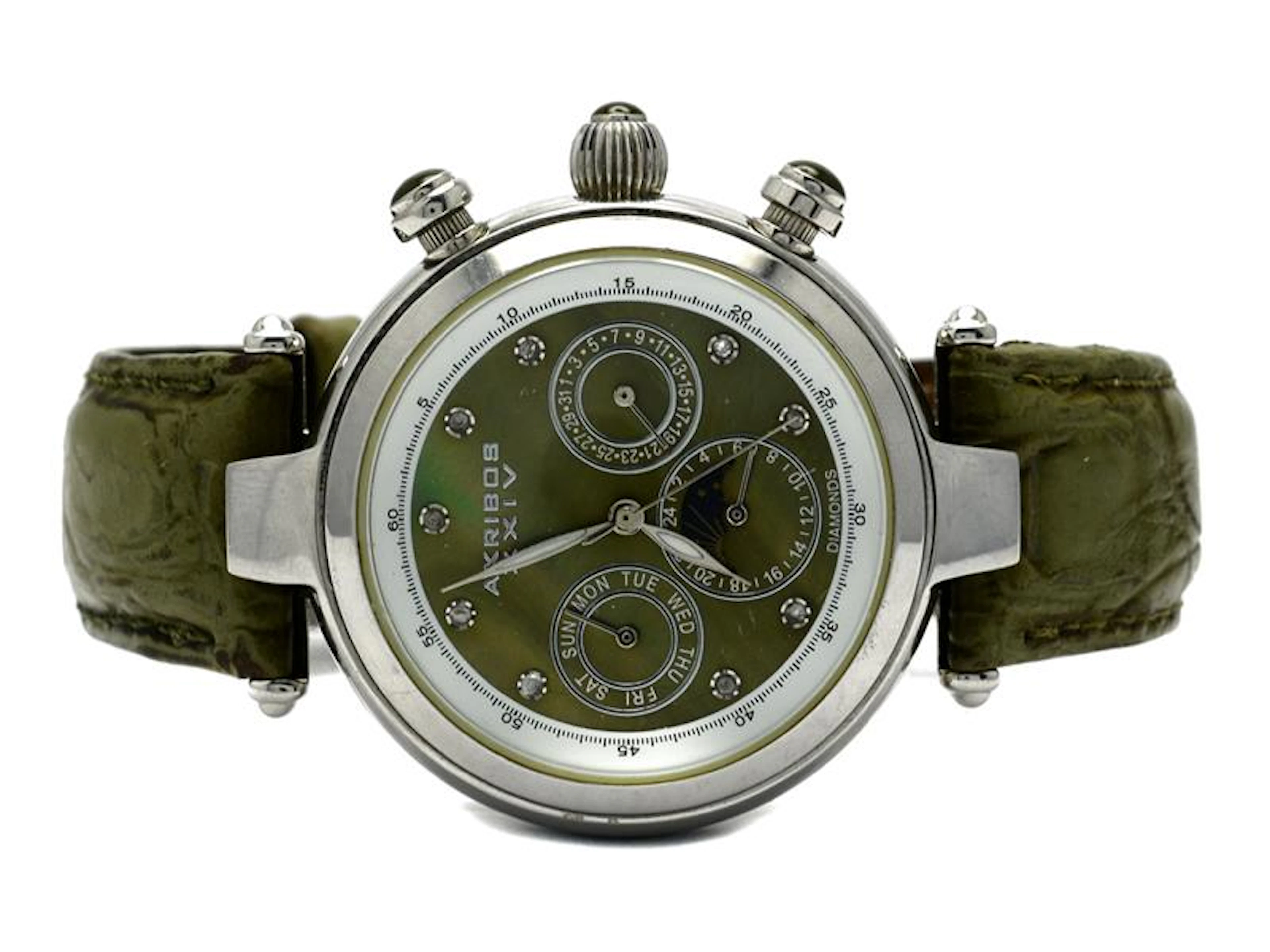 Akribos XXIV Women's AK441GN Classic Diamond Automatic Green Dial Watch