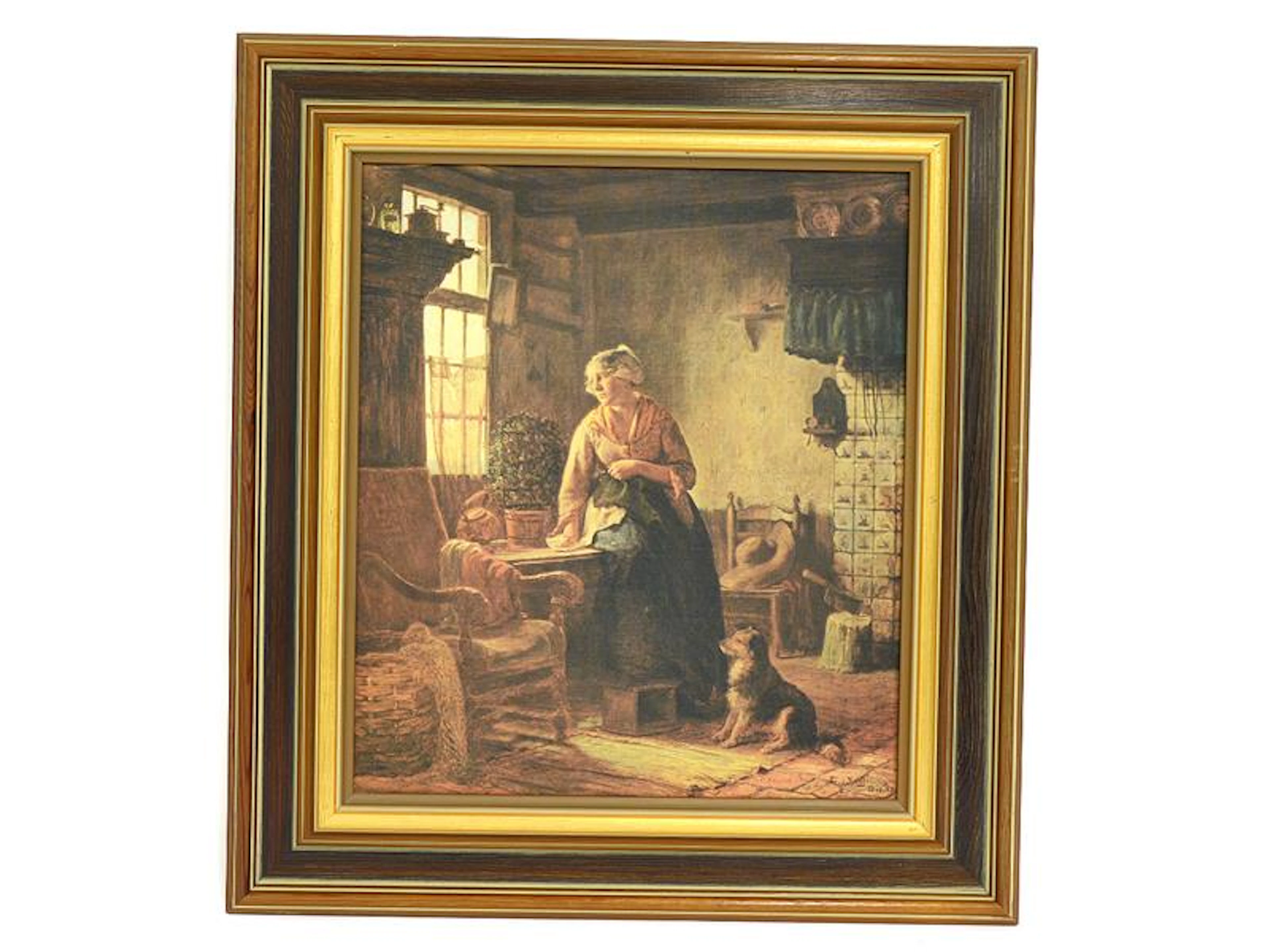 Tryck på duk av orginalmålningen "Brevet" av Ferdinand Fagerlin (1825-1907)