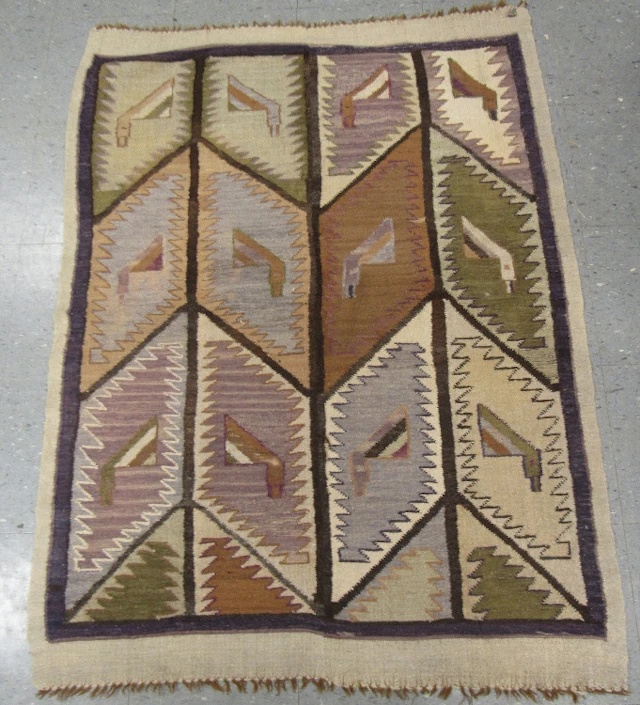Vintage 57 x 43 Indian Rug
