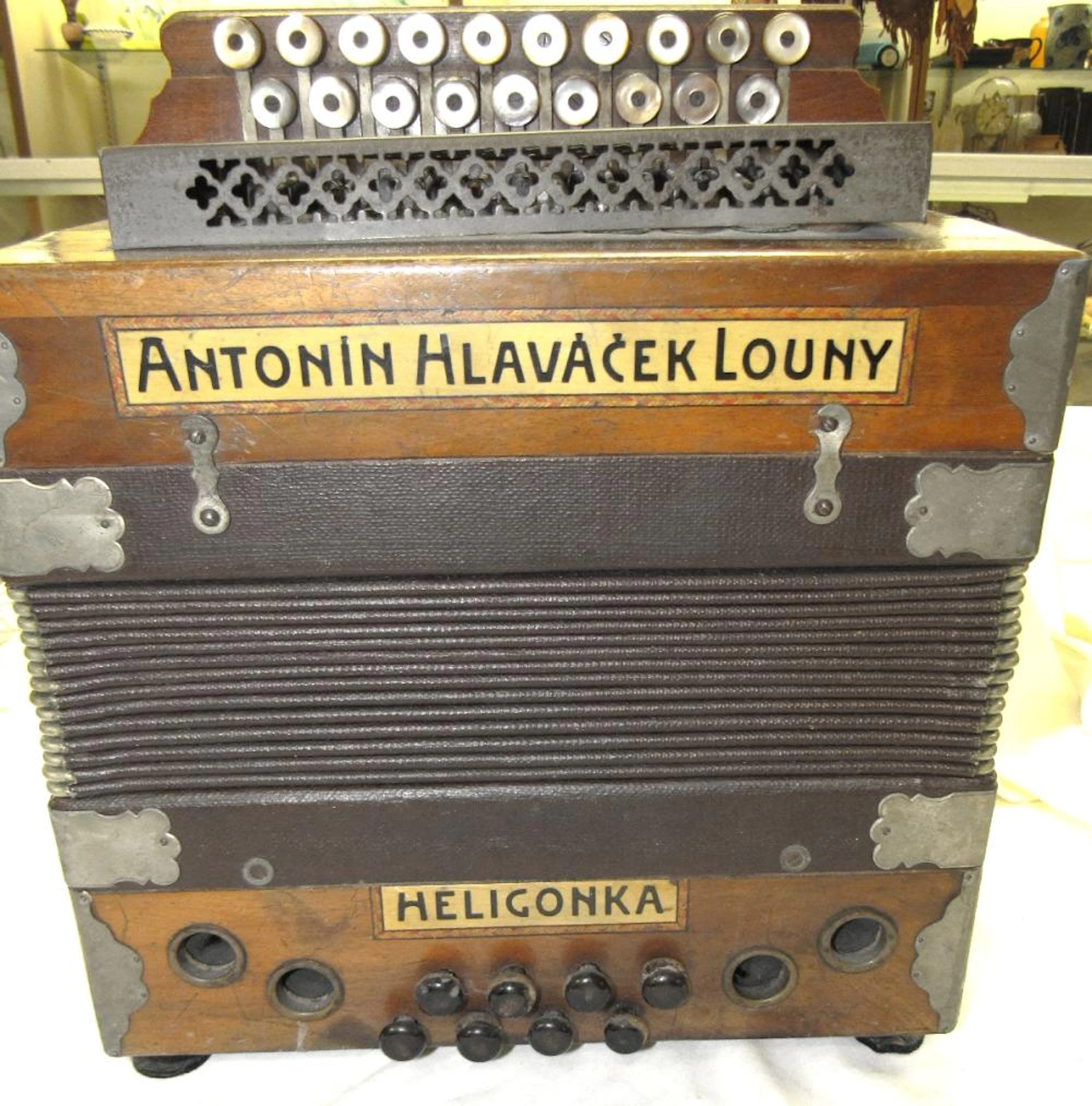 Antique Antonin Hlavacek Louny Button Accordion