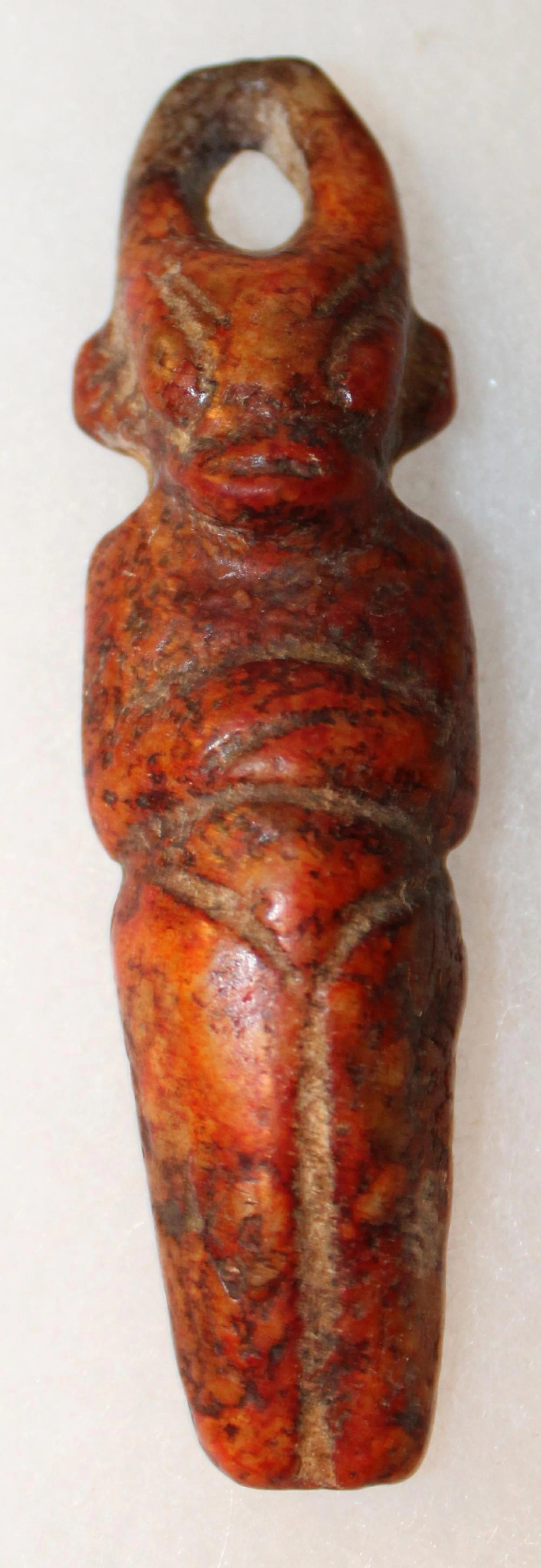 3 3/8" Precolumbian Jade Pendant Effigy
