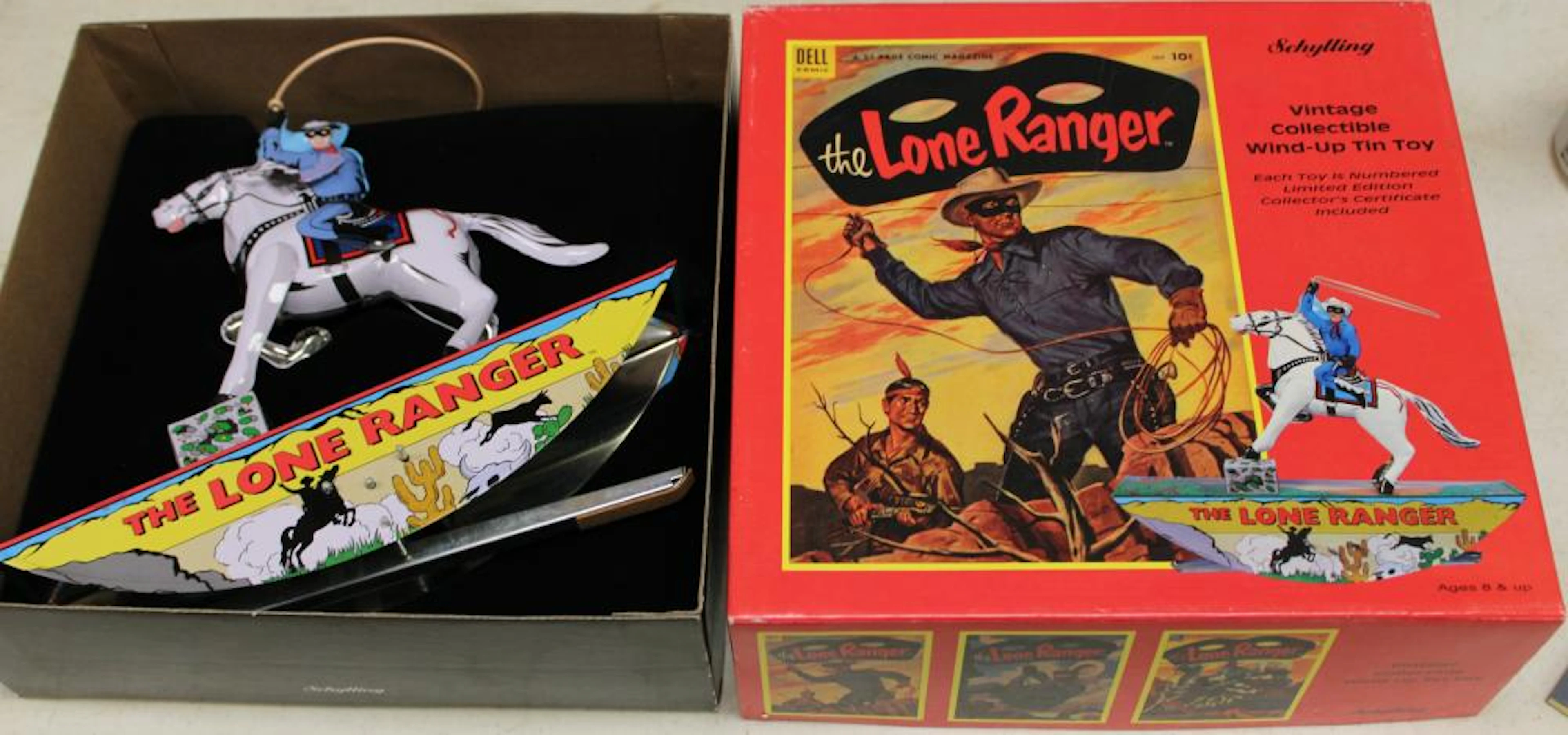 RARE Vintage The Lone Ranger Wind-Up Tin Toy Collectible Schylling, MIB