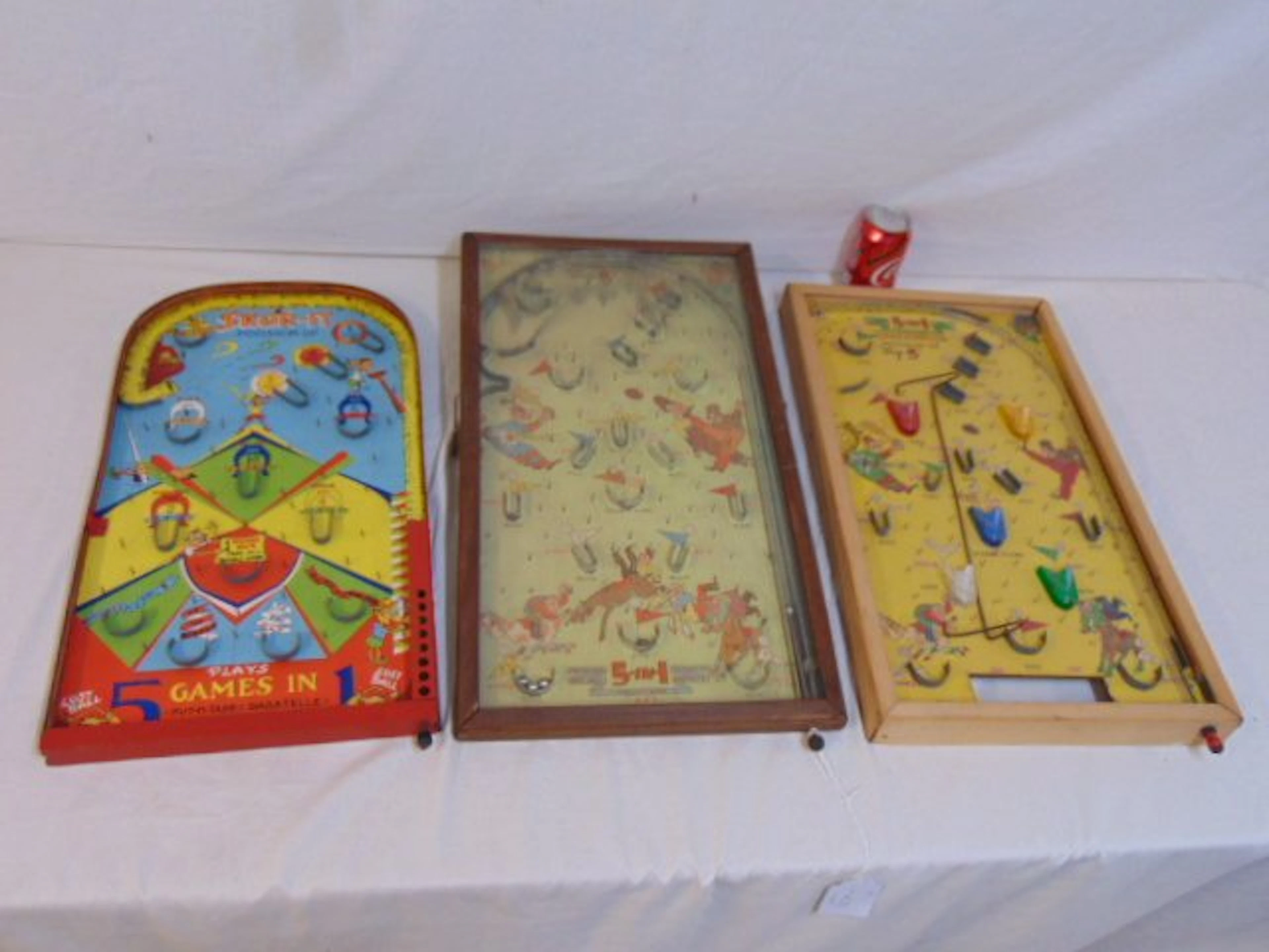 3 Vintage pinball games, 2 Poosh-M-Up "Big 5" & Skor-It
