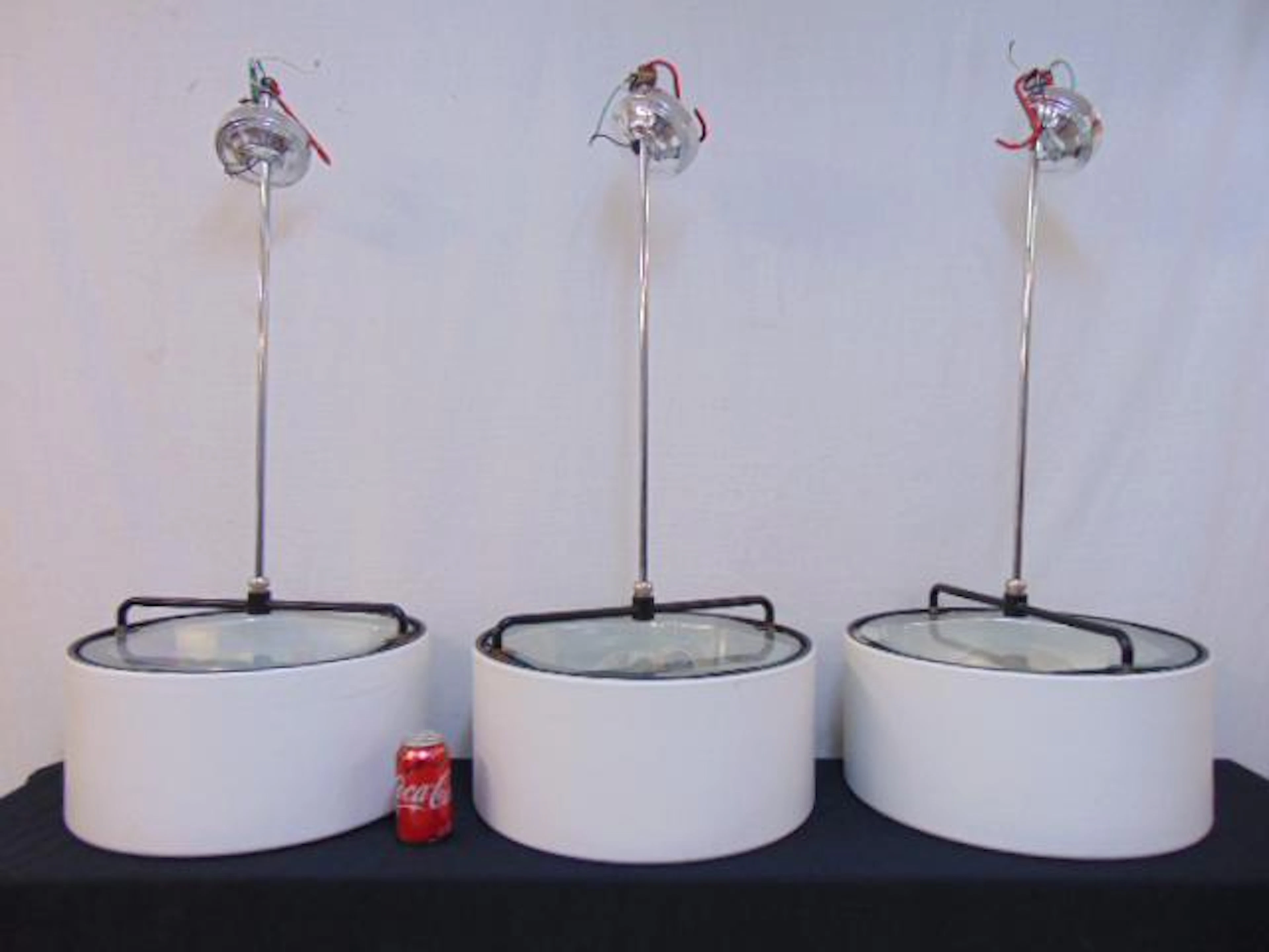 3 I.M. Pei Style light fixtures, 3 uplight hanging