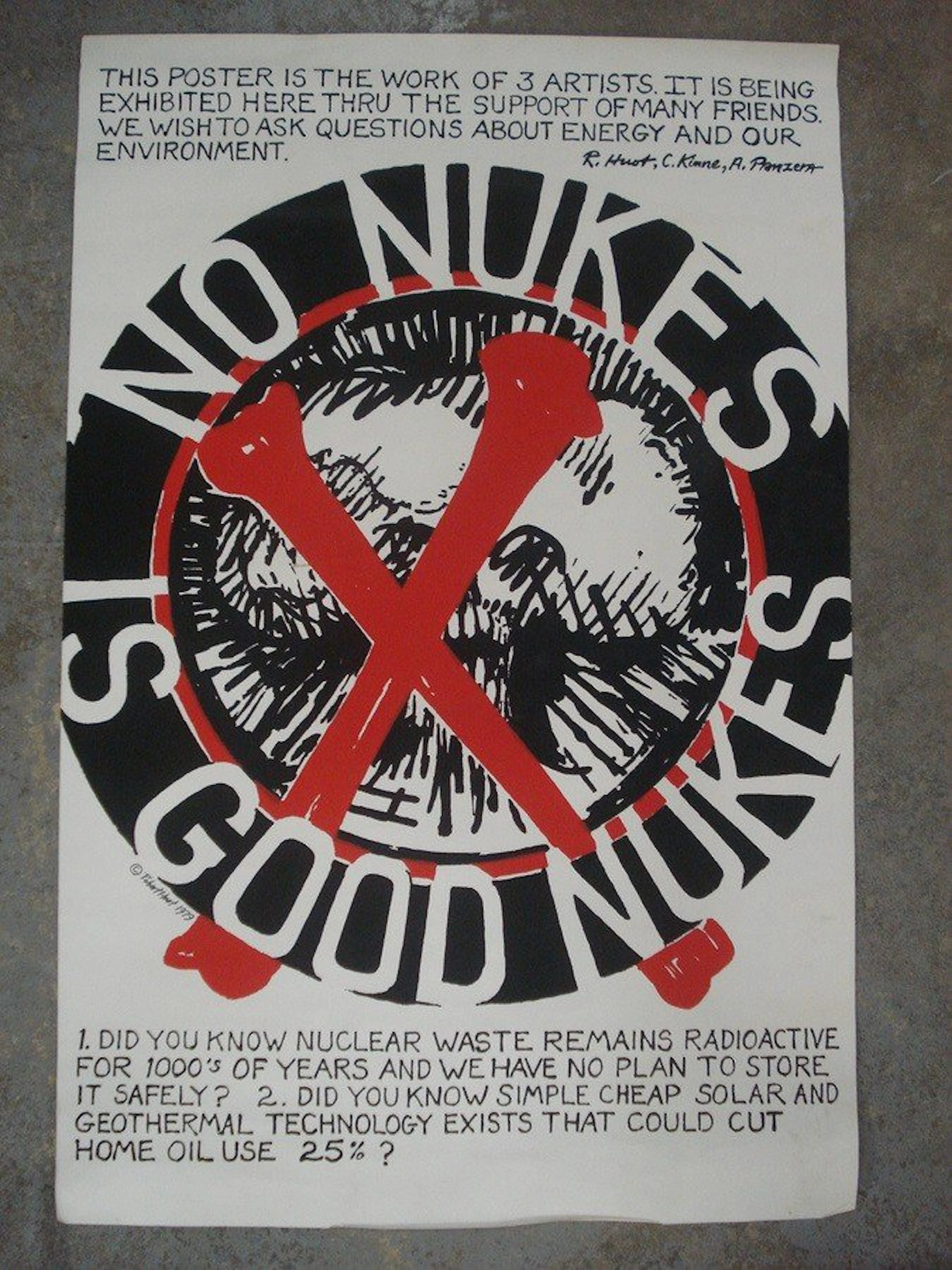 Two posters entitled "No Nukes is Good Nukes" one