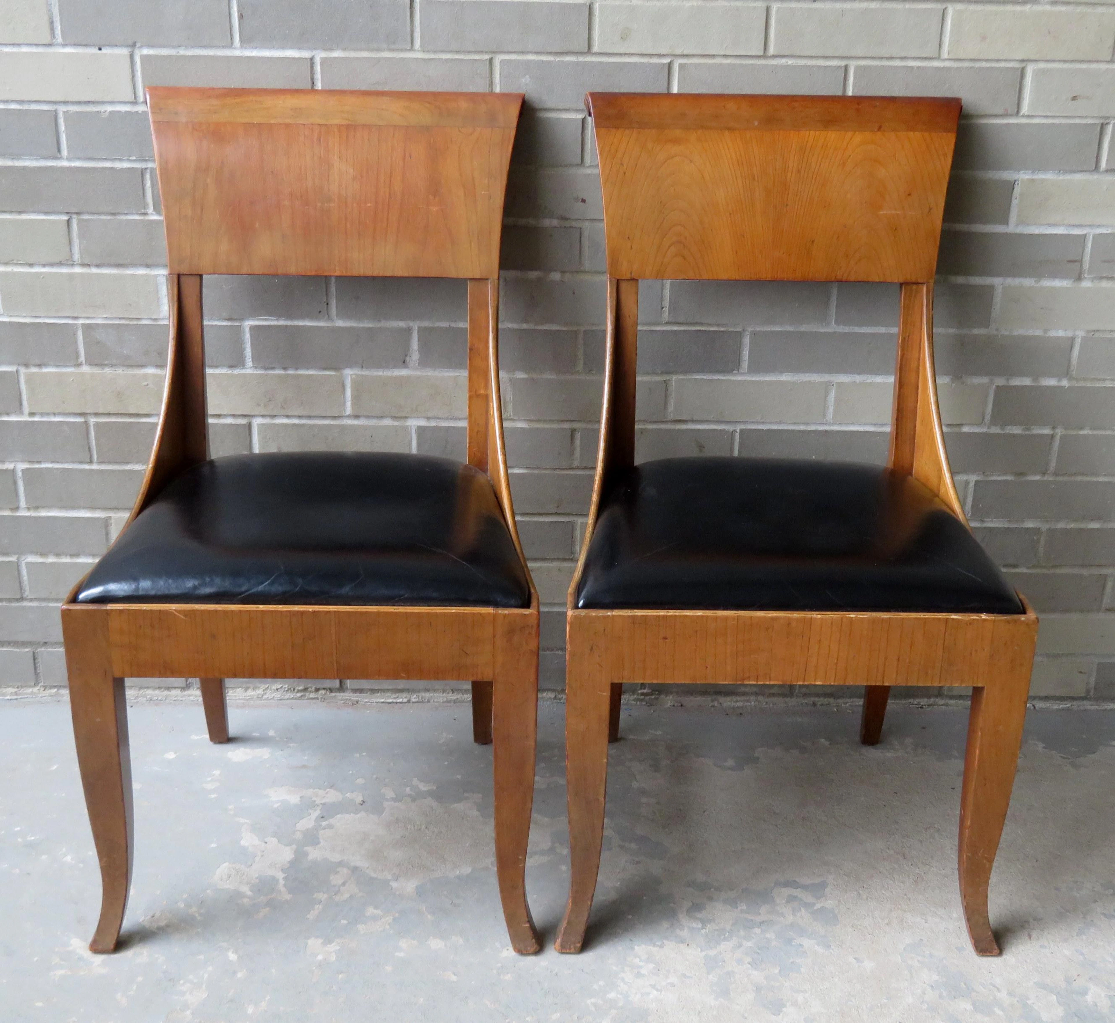 Pair of Biedermeier style mid century chairs in