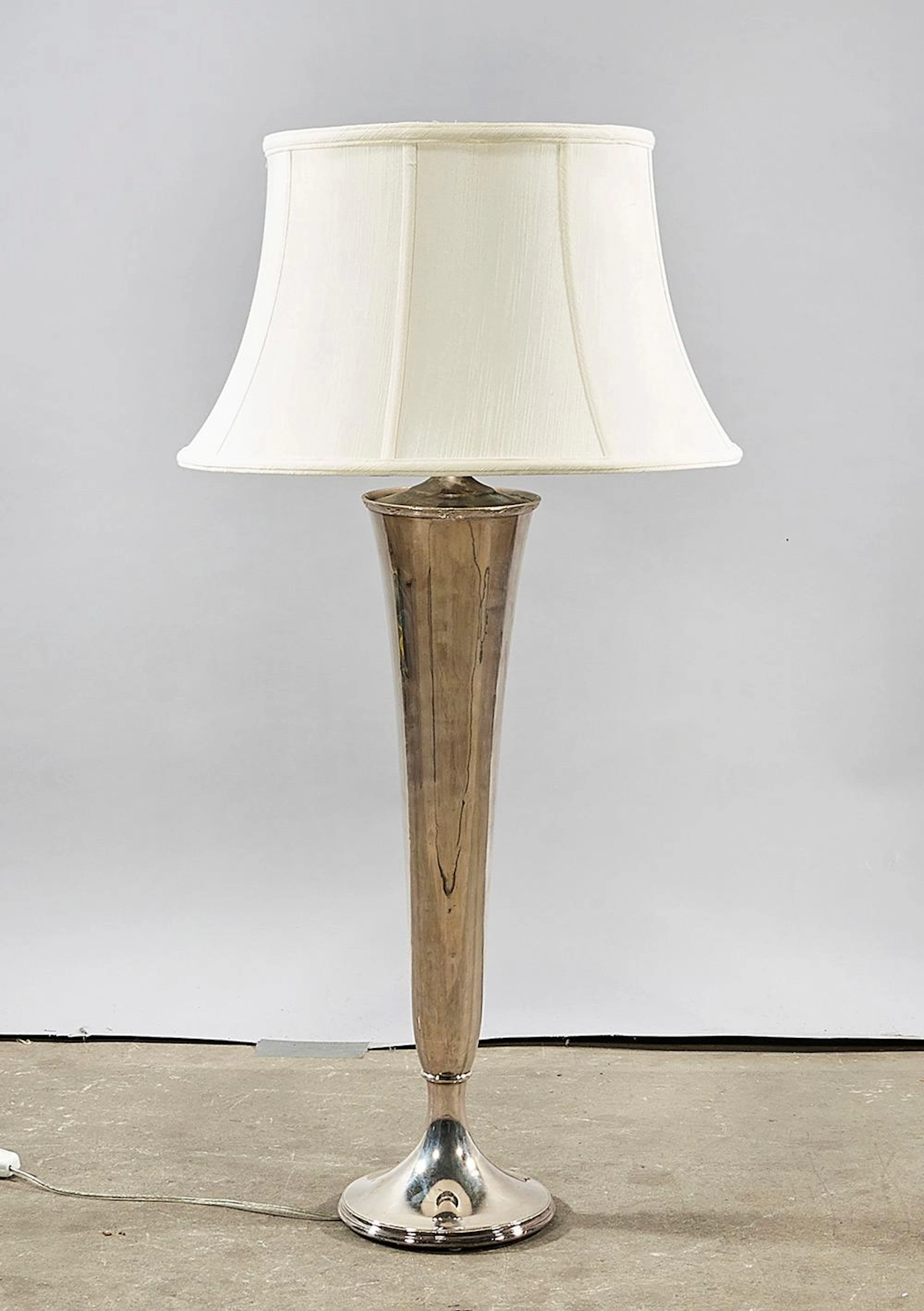 GORHAM SILVER PLATE TRUMPET VASE-FORM LAMP