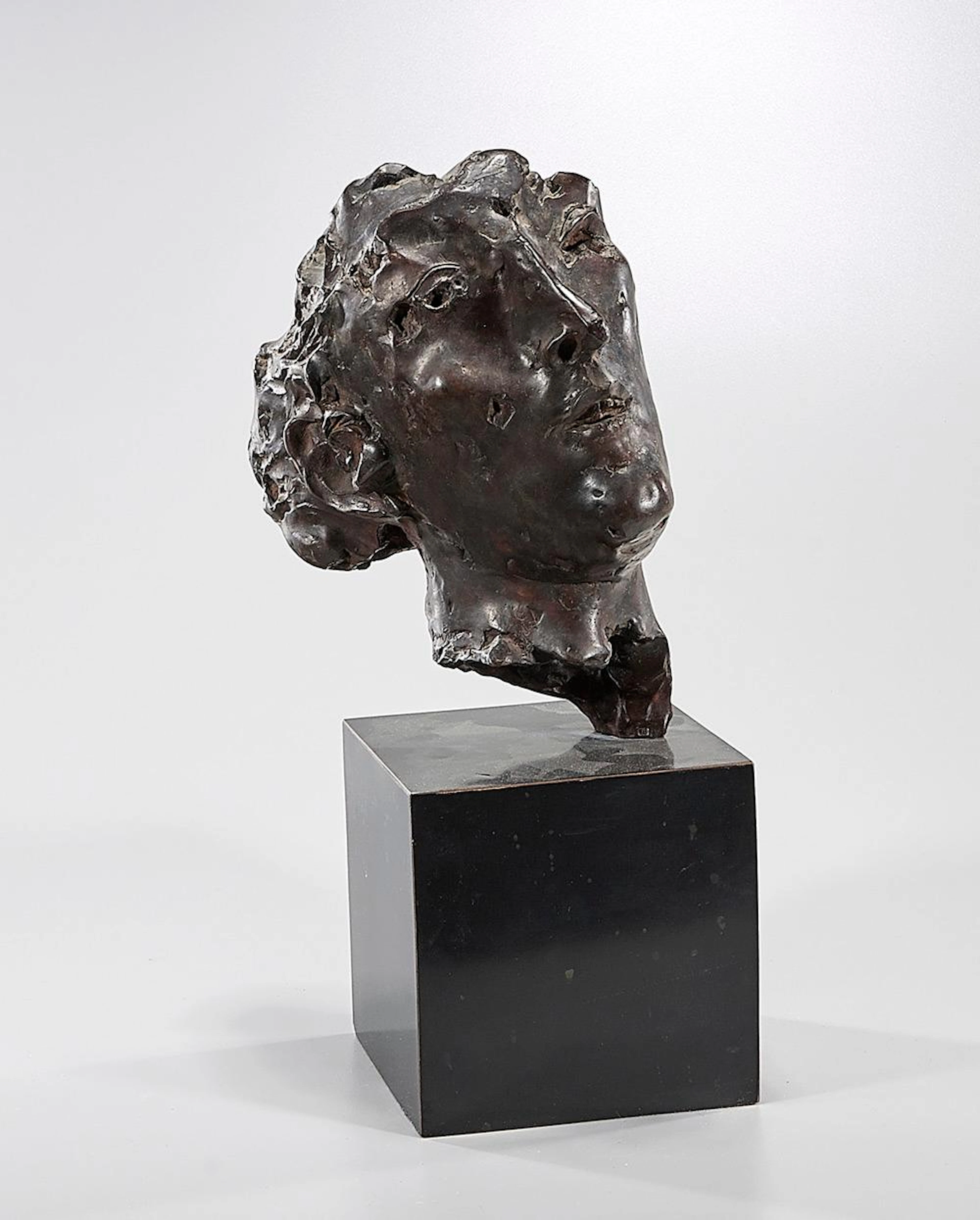 BRONZE HEAD OF A MAN BY DAMM