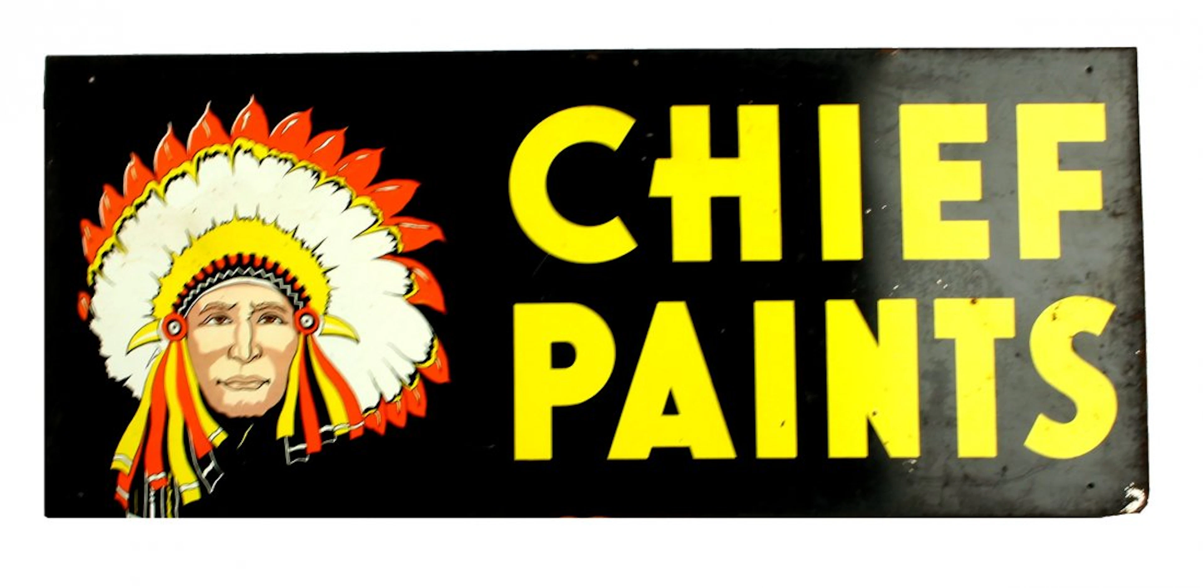 Vintage 12x28" CHIEF PAINTS Sign