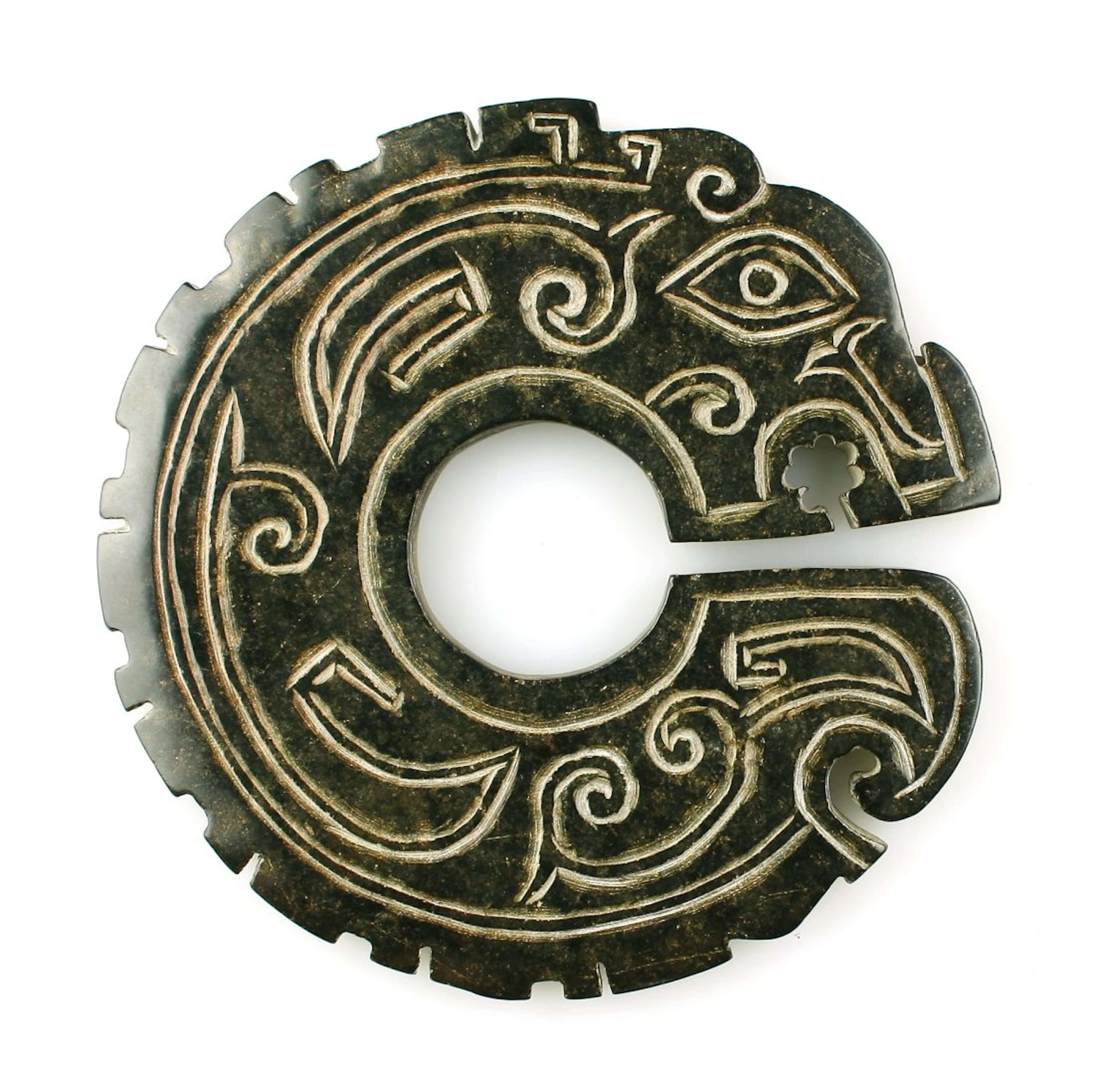 Large Chinese Zhou Dynasty Style Dragon Bi