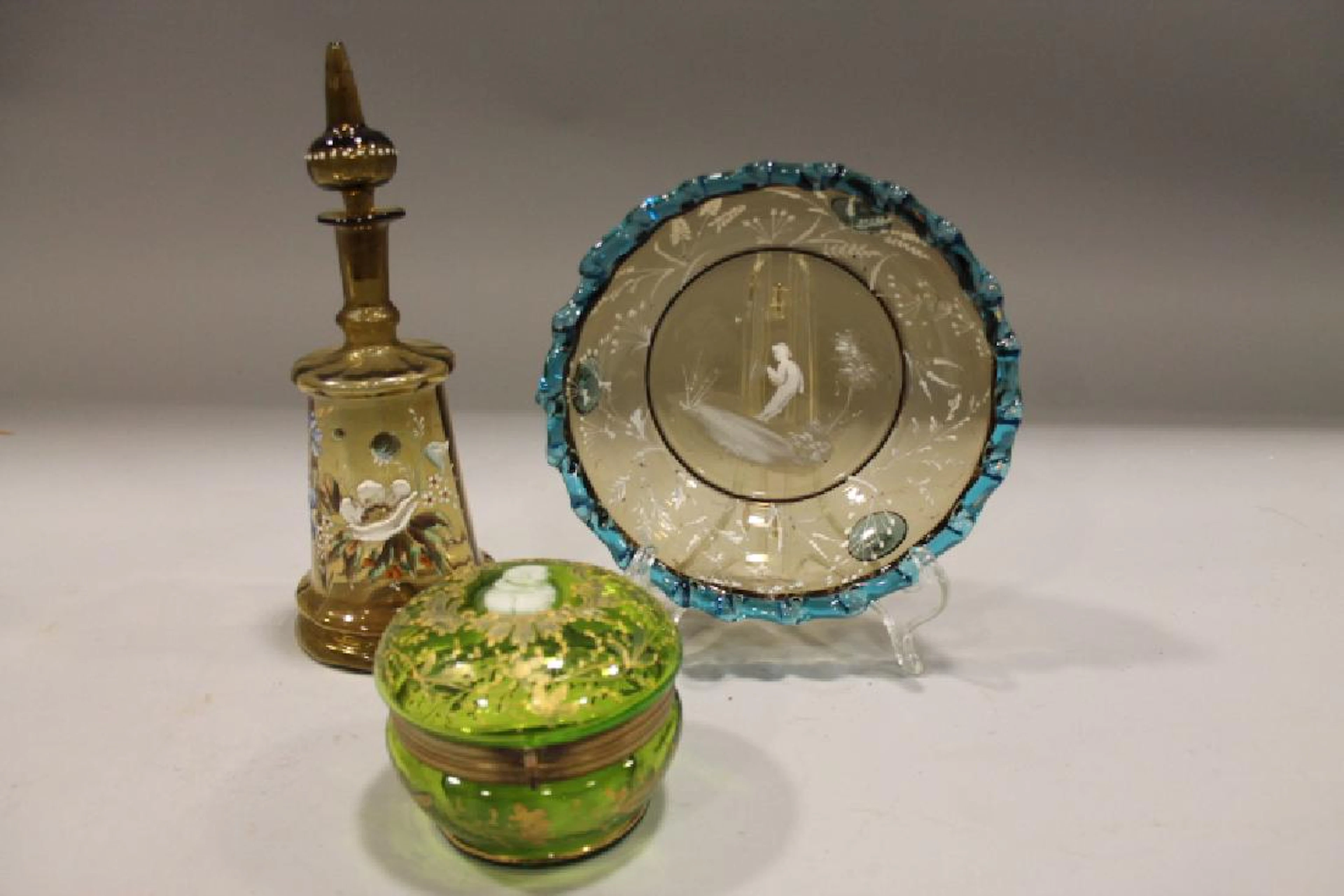 Hand-Painted Victorian Art Glass