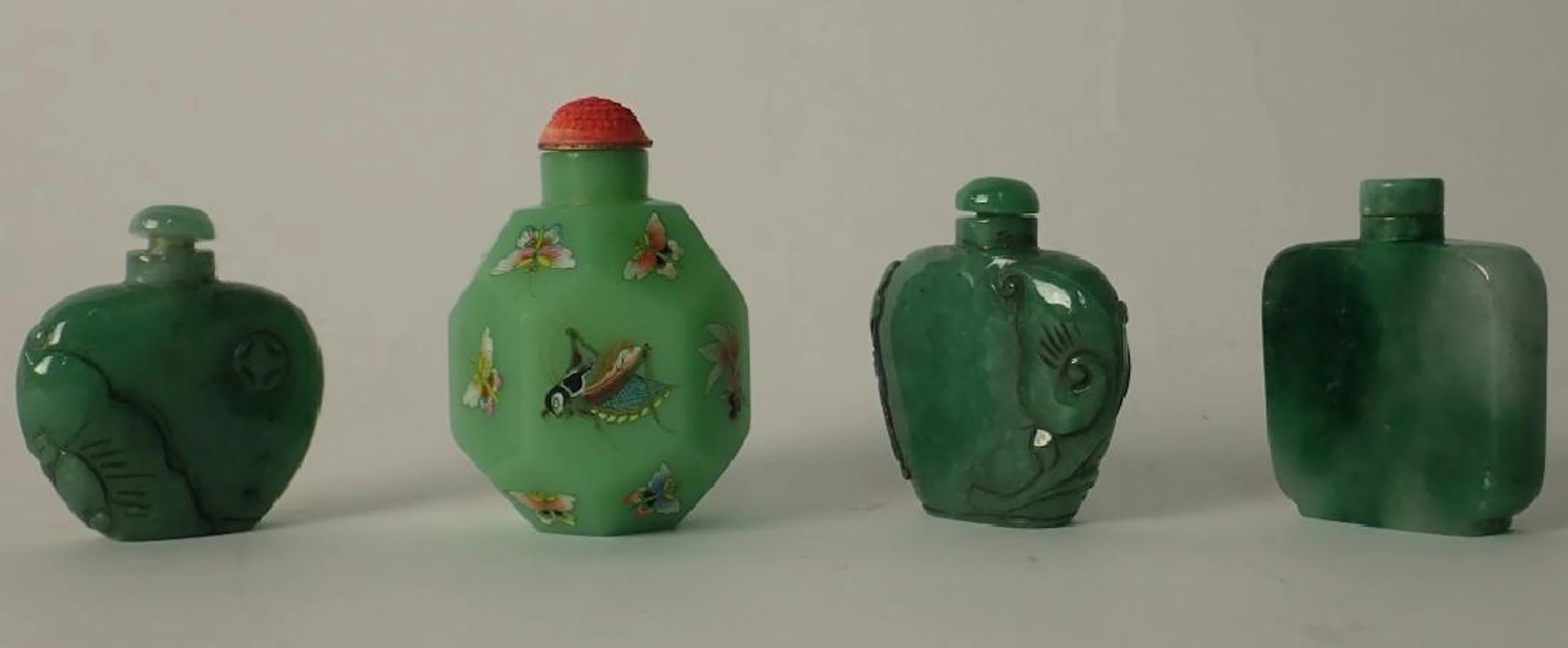 Four Vintage Hard Stone Snuff Bottles