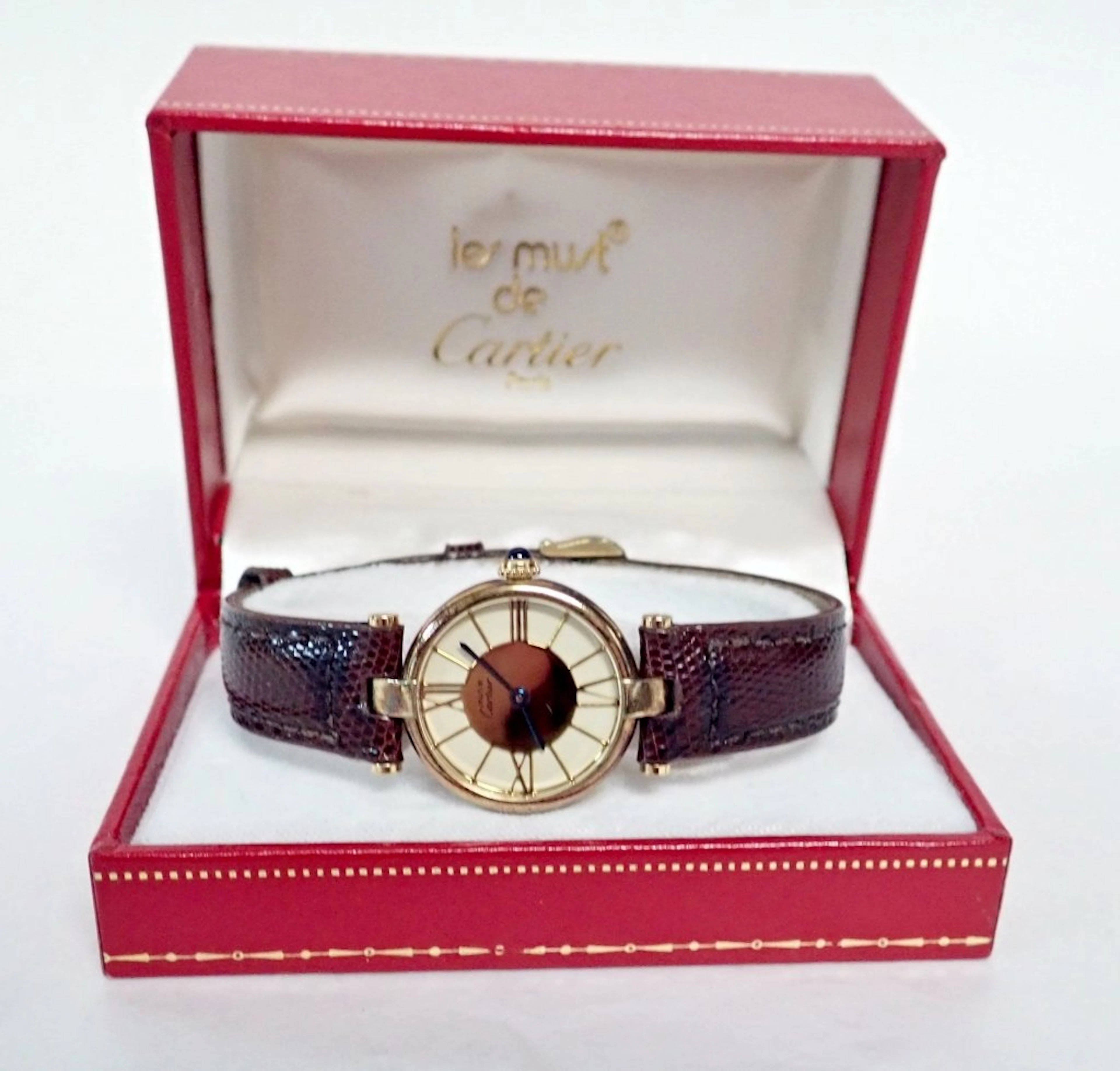 Vintage Ladies Vermeil Le Must De Cartier Watch
