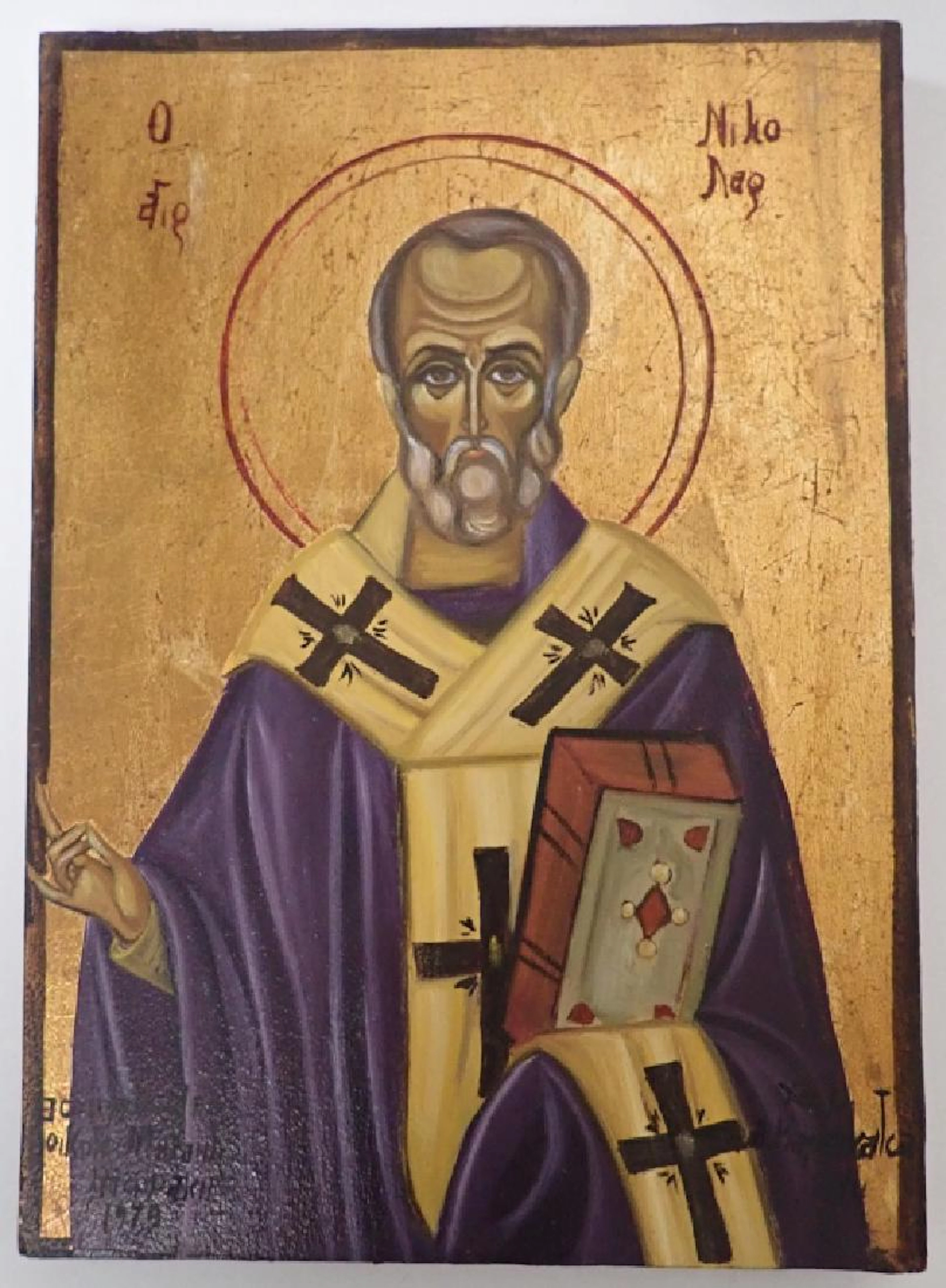 St Nicholas Hand-Painted Byzantine Icon