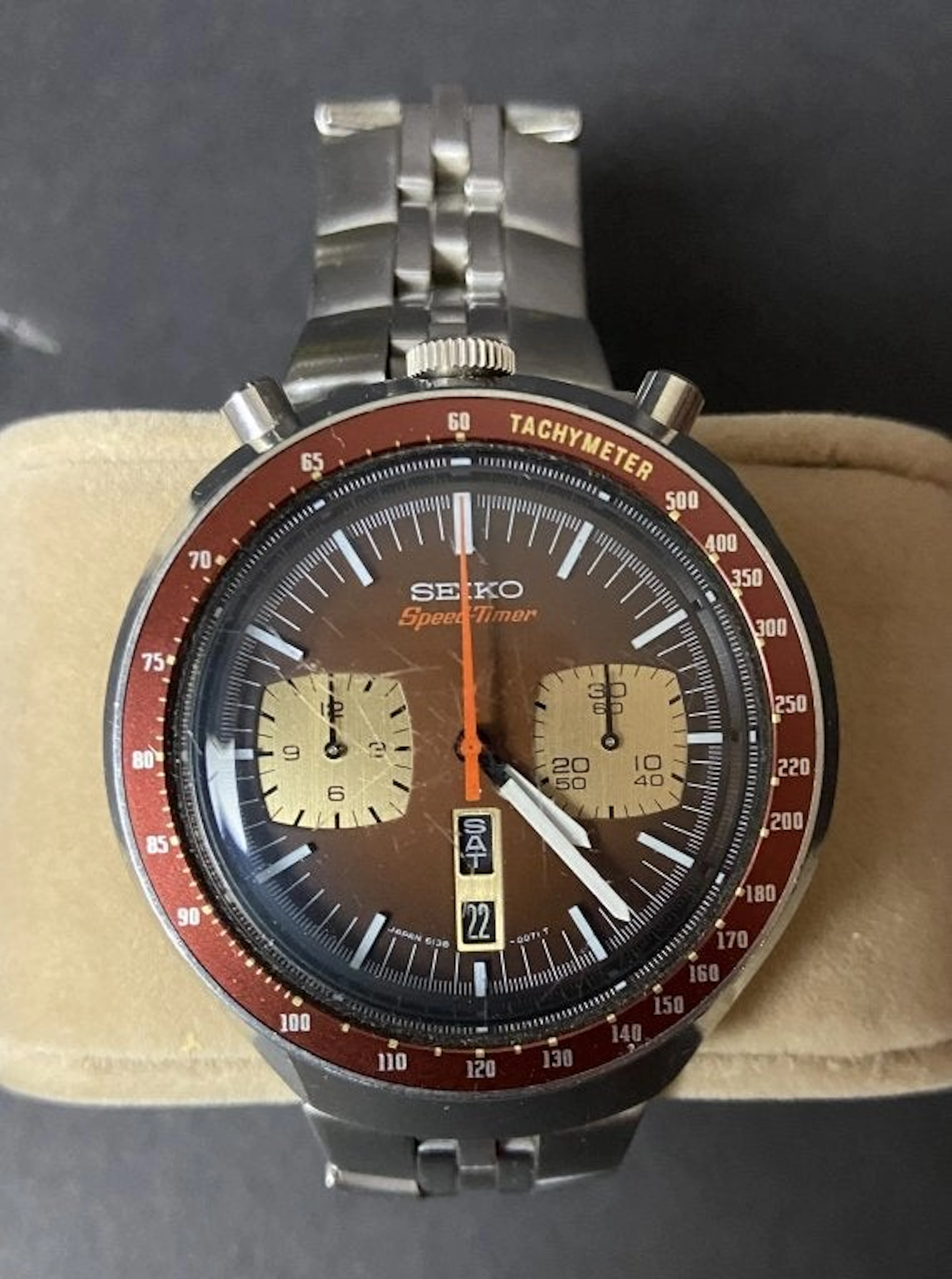 Vintage Men's Seiko Bullhead Speed Timer Watch