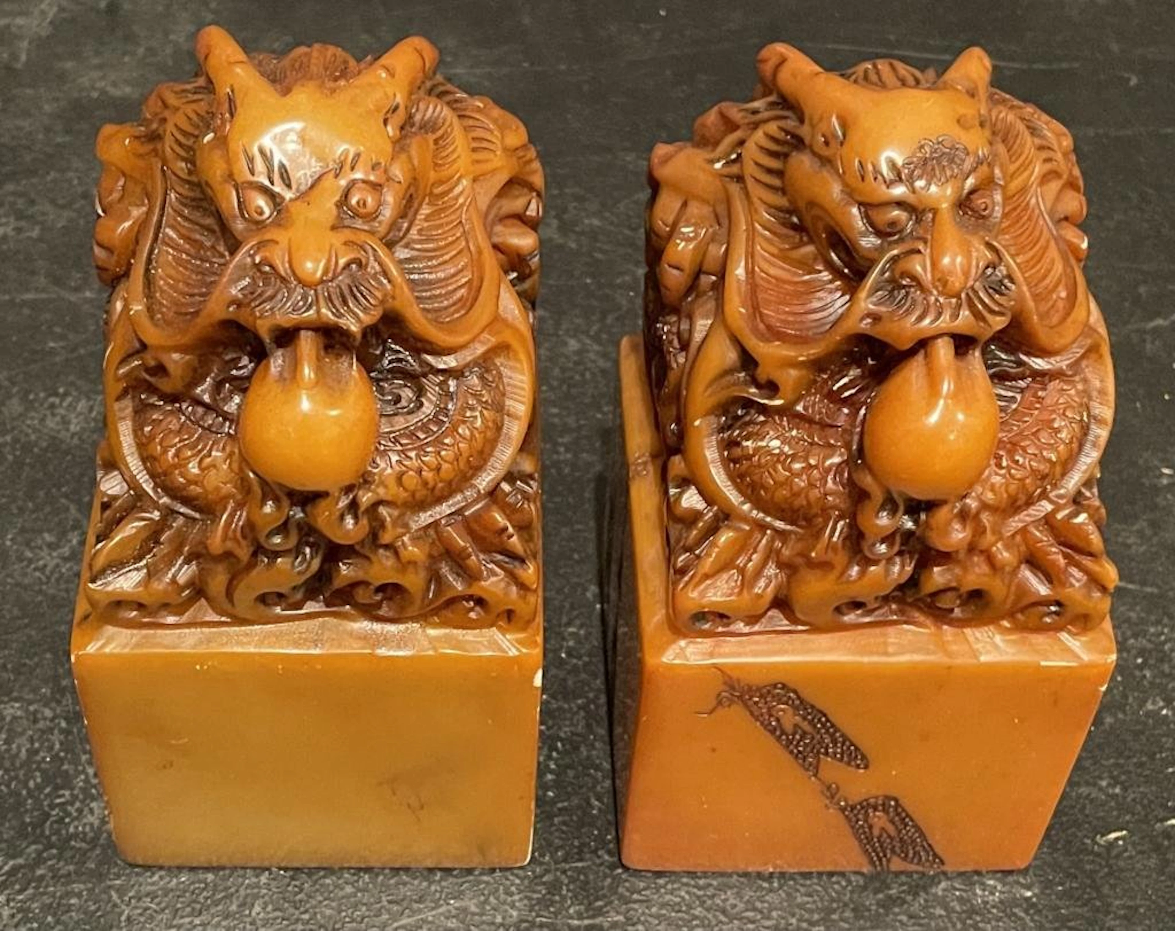 Pair of Chinese Carved Stone Seals