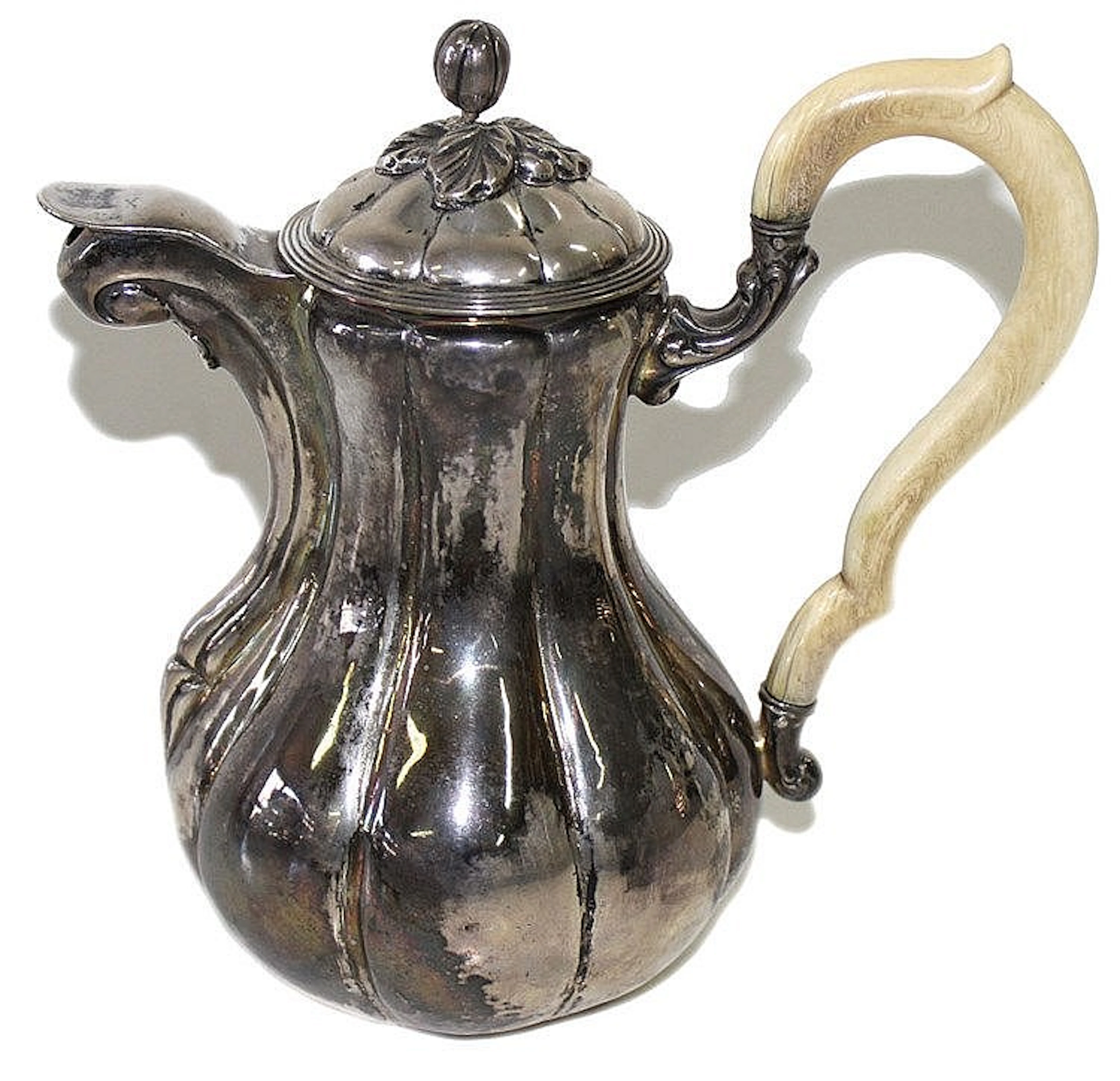 Belgien Silberkanne 1831 1868. Belgische Silberkanne mit Elfenbeingrif