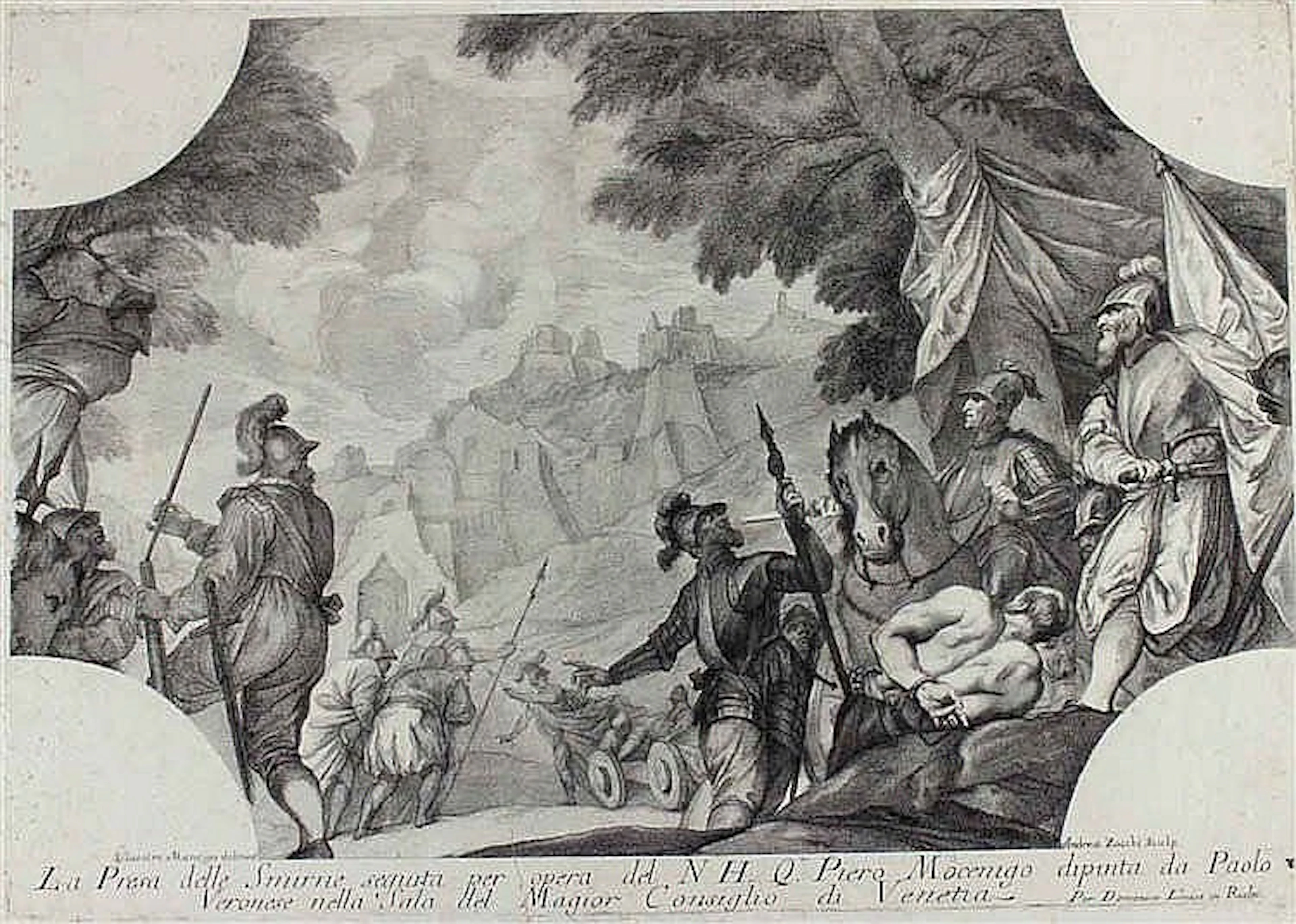 Zucchi, Andrea (1678 Venedig - Dresden 1740). "La Presa delle Smirne s