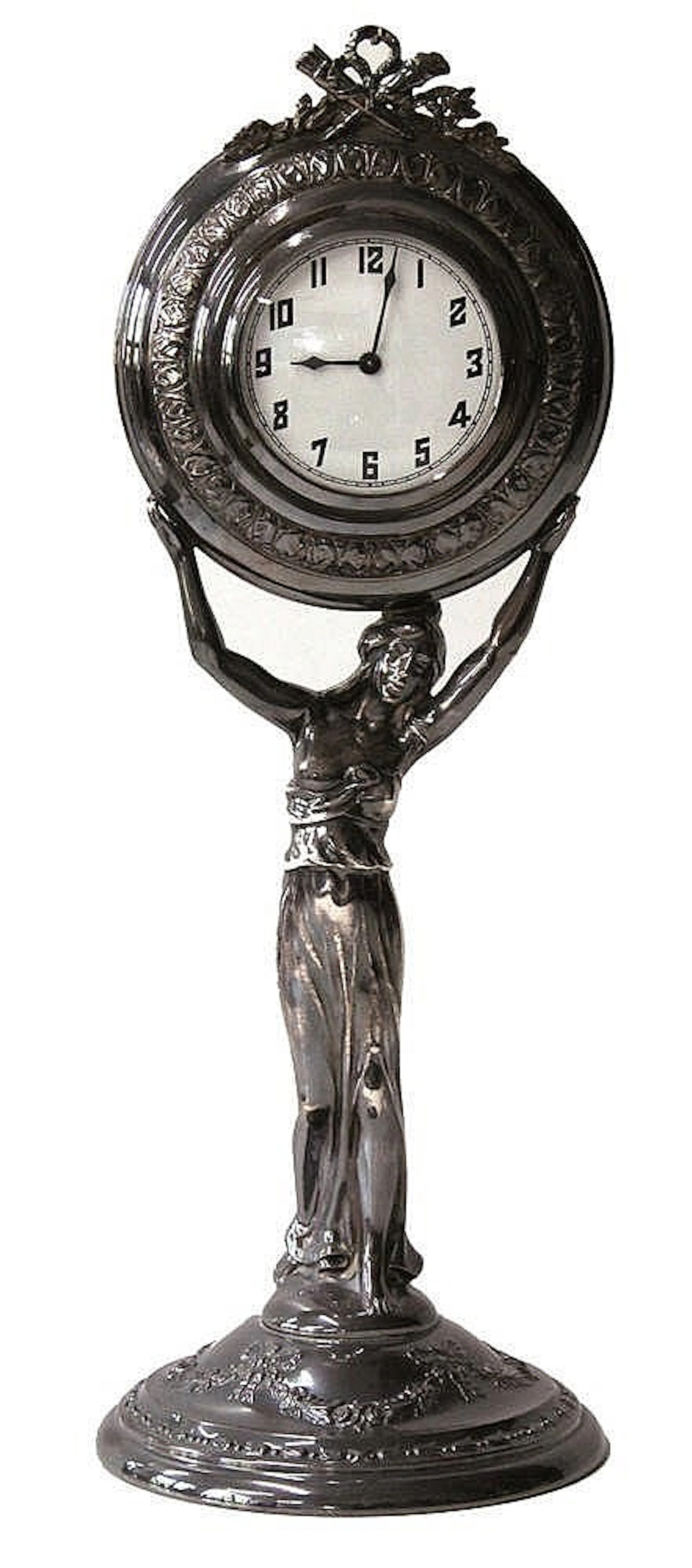 Figurenuhr Jugendstil WMF Wohl WMF Geislingen um 1900. Hochwertige Jug